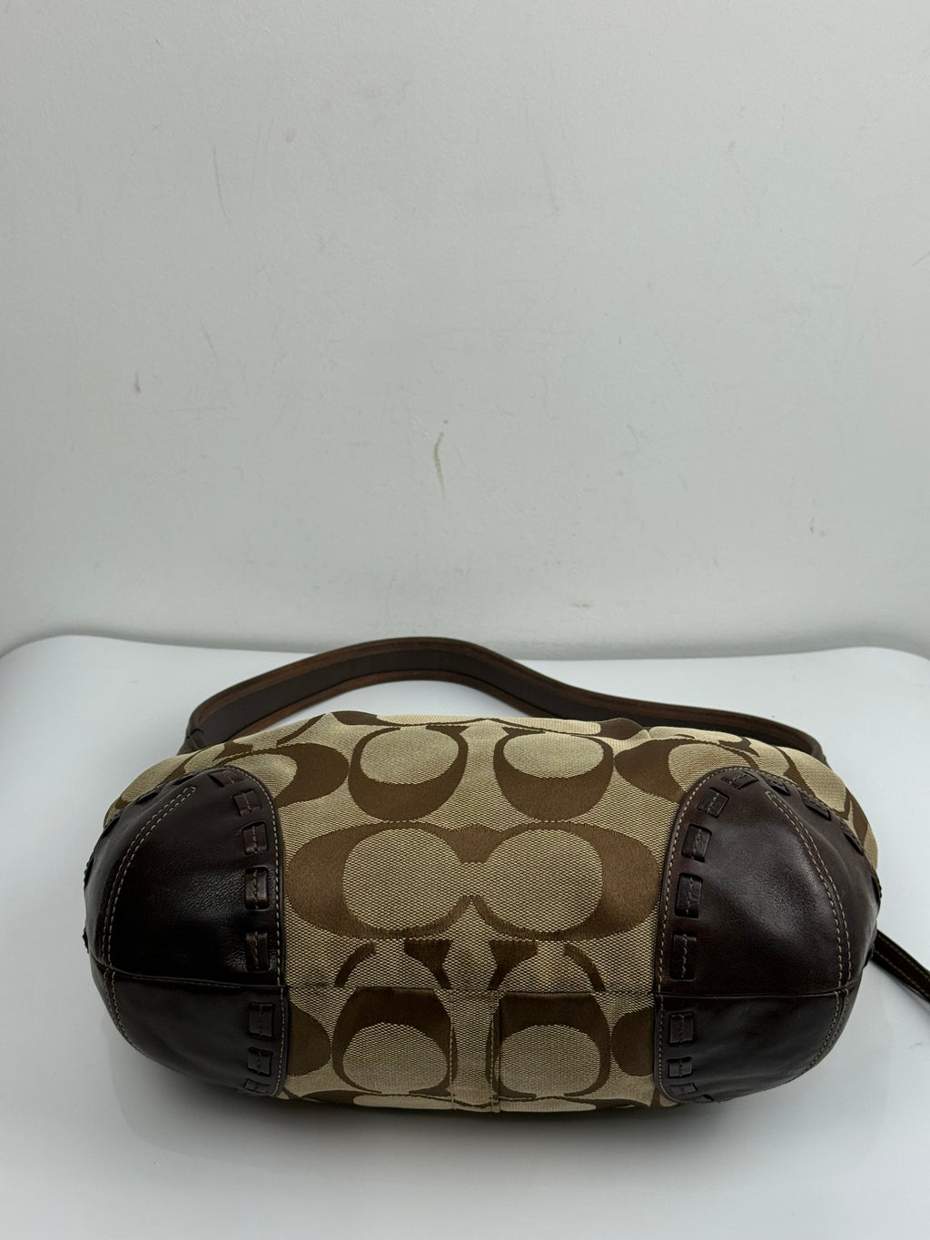 Vintage Coach Ergo Pleated Hobo Bag Coach Signature Bag With Brown Leather 00s Y2K