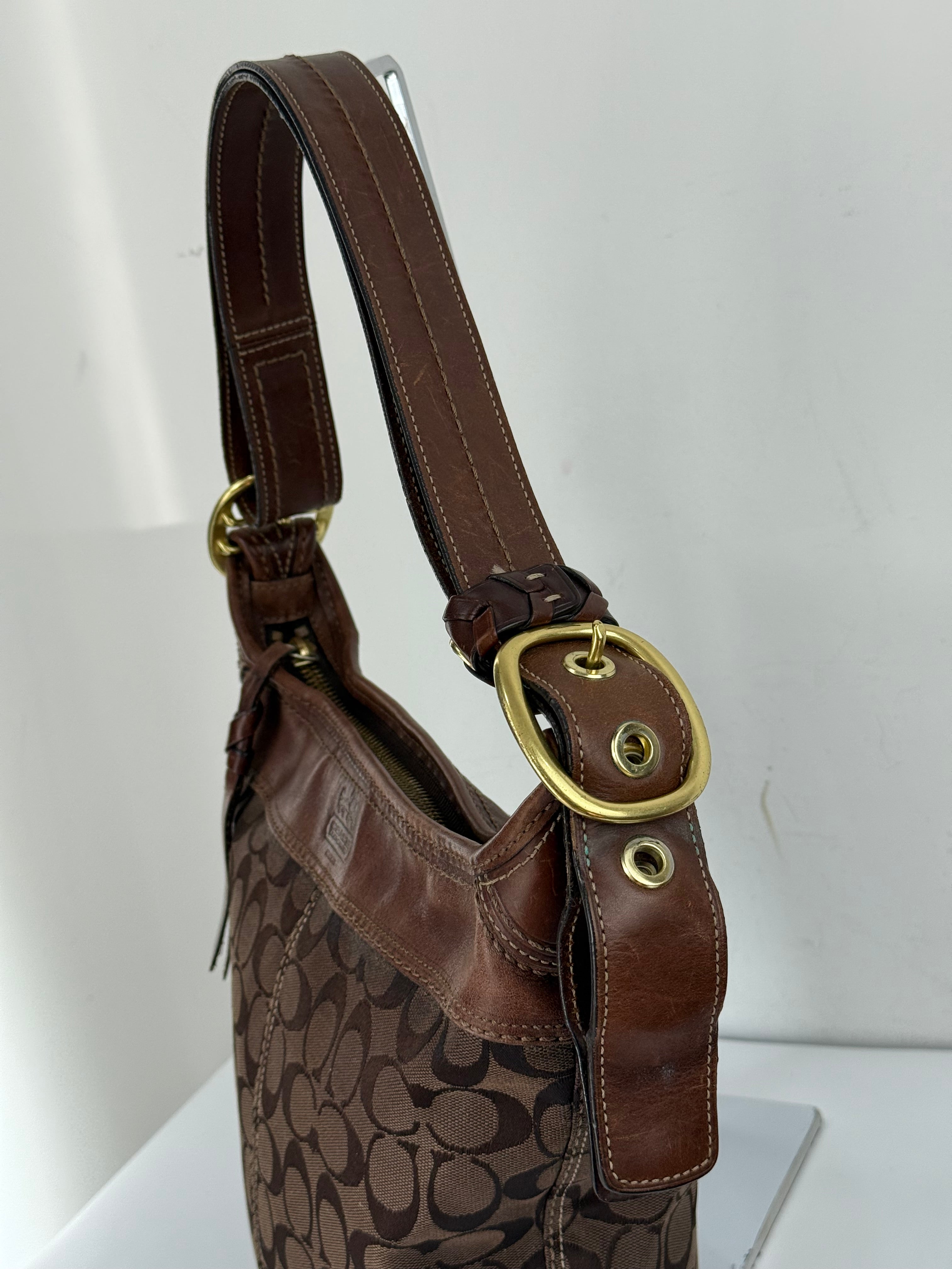 Vintage Coach Bleecker Brown Bucket Bag Coach Signature Y2K Shoulder Bag
