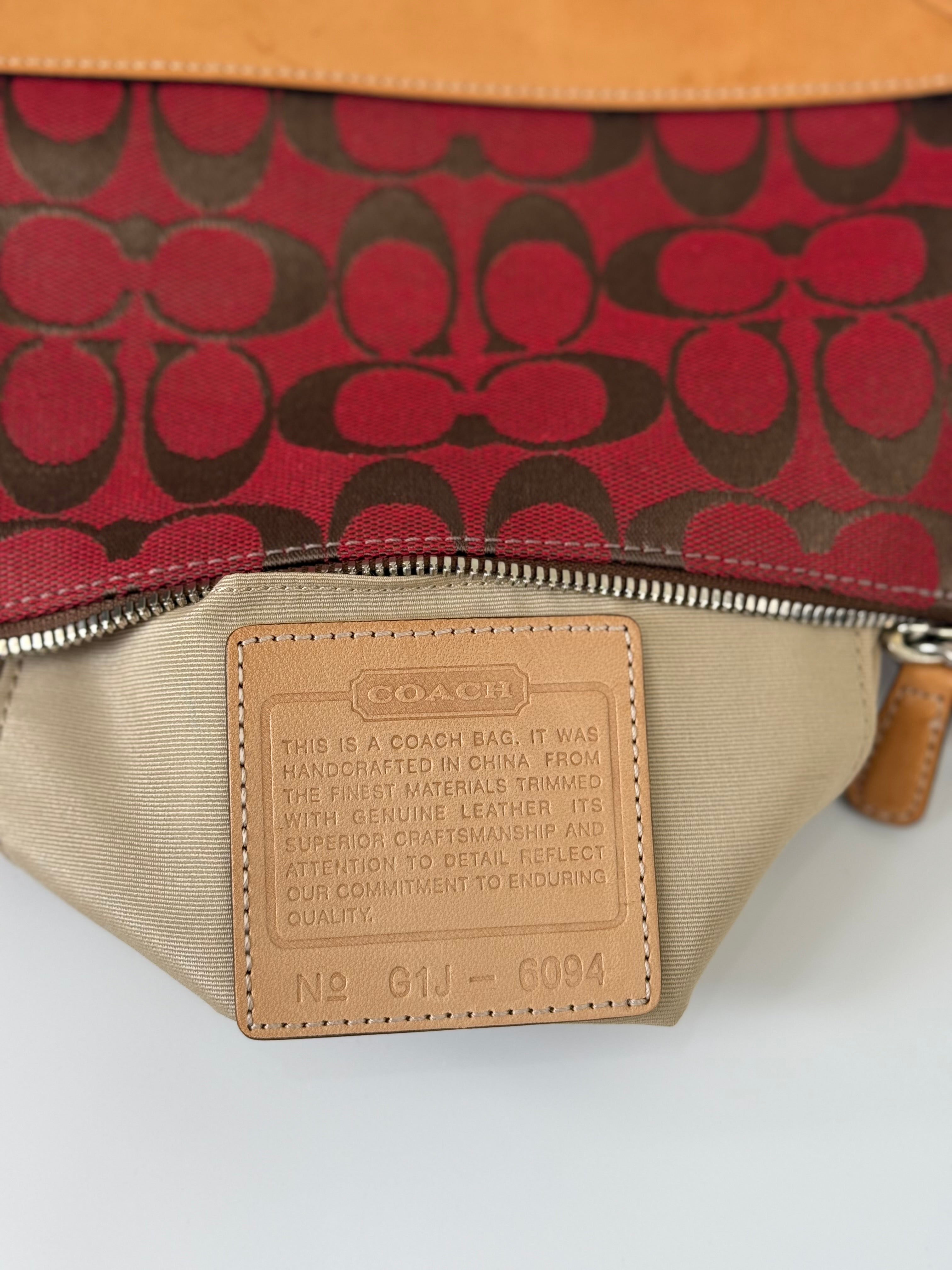Vintage Coach Signature Demi Bag Coach Red Black Canvas Small Handbag 00s Y2K