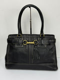 Vintage Coach Hampton Tote Bag Black Coach Leather HandBag 00s Y2K