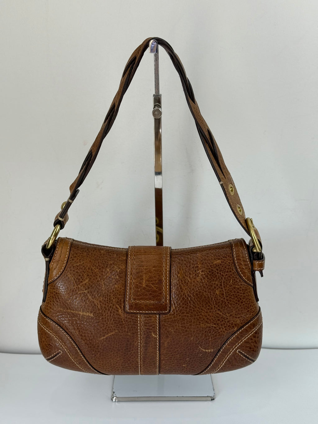 Vintage Coach Brown Soho Shoulder Bag Coach Calf Leather Handbag 00s Y2K