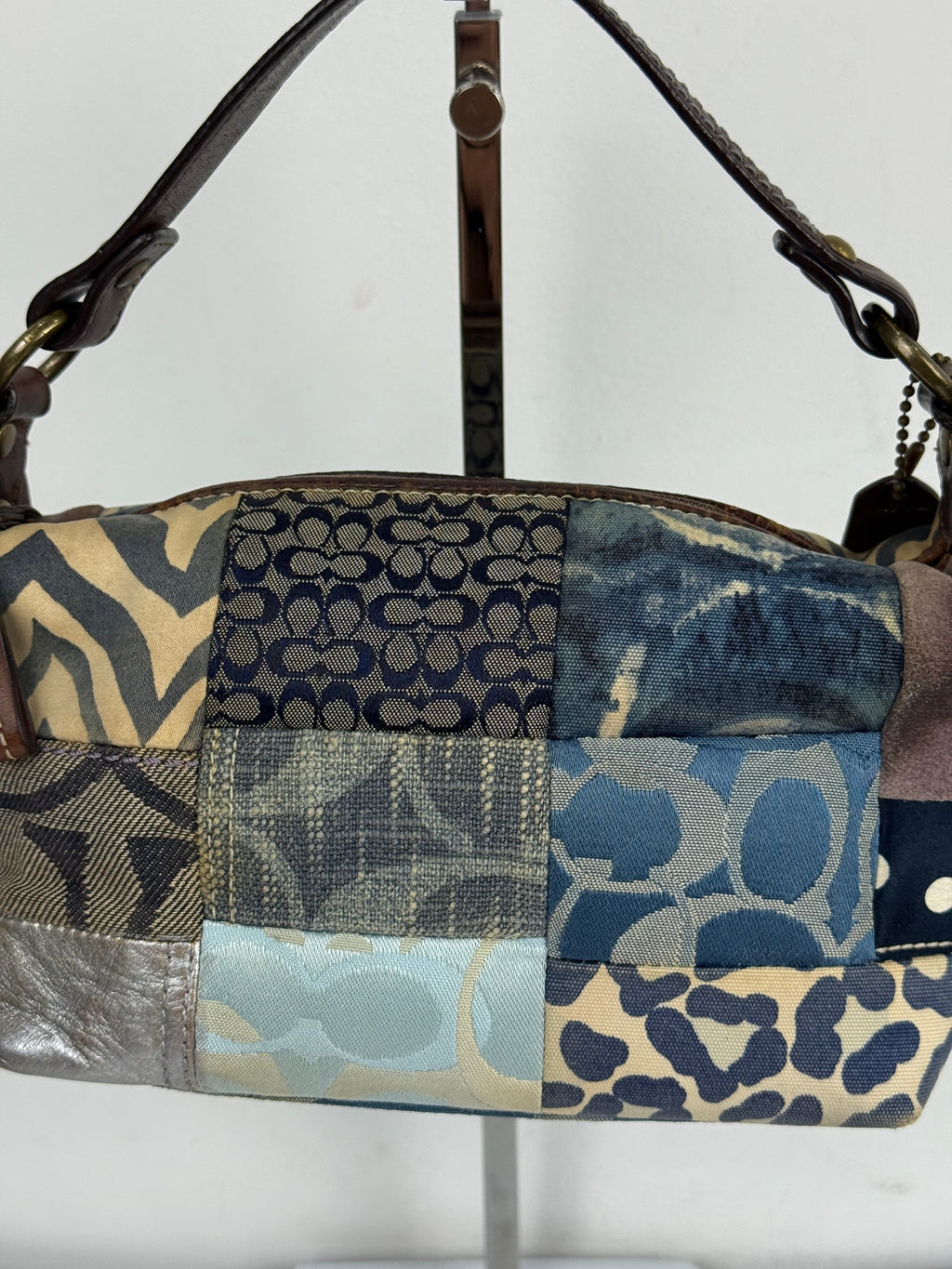 Vintage Coach Blue Denim Patchwork HandBag Coach Y2K Leather Bag