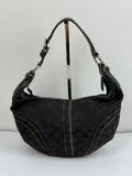 Vintage Coach Hobo Bag Coach Black Signature Shoulder Bag 00s Y2K