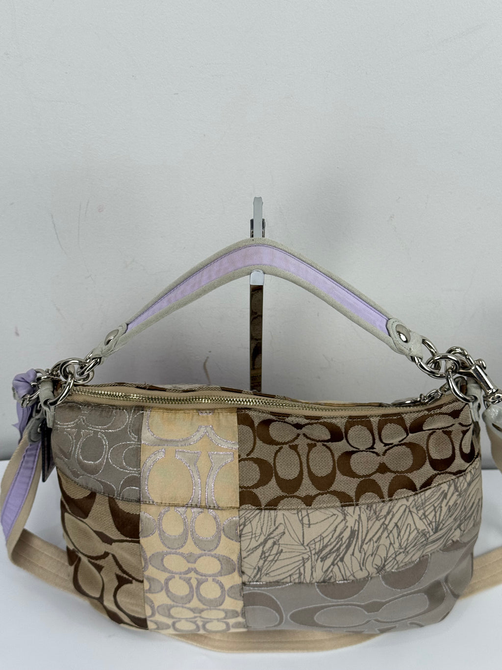 Vintage Coach Poppy Sequin 2-way Shoulder Bag Coach Signature Patchwork Heart Design Handbag 00s Y2K
