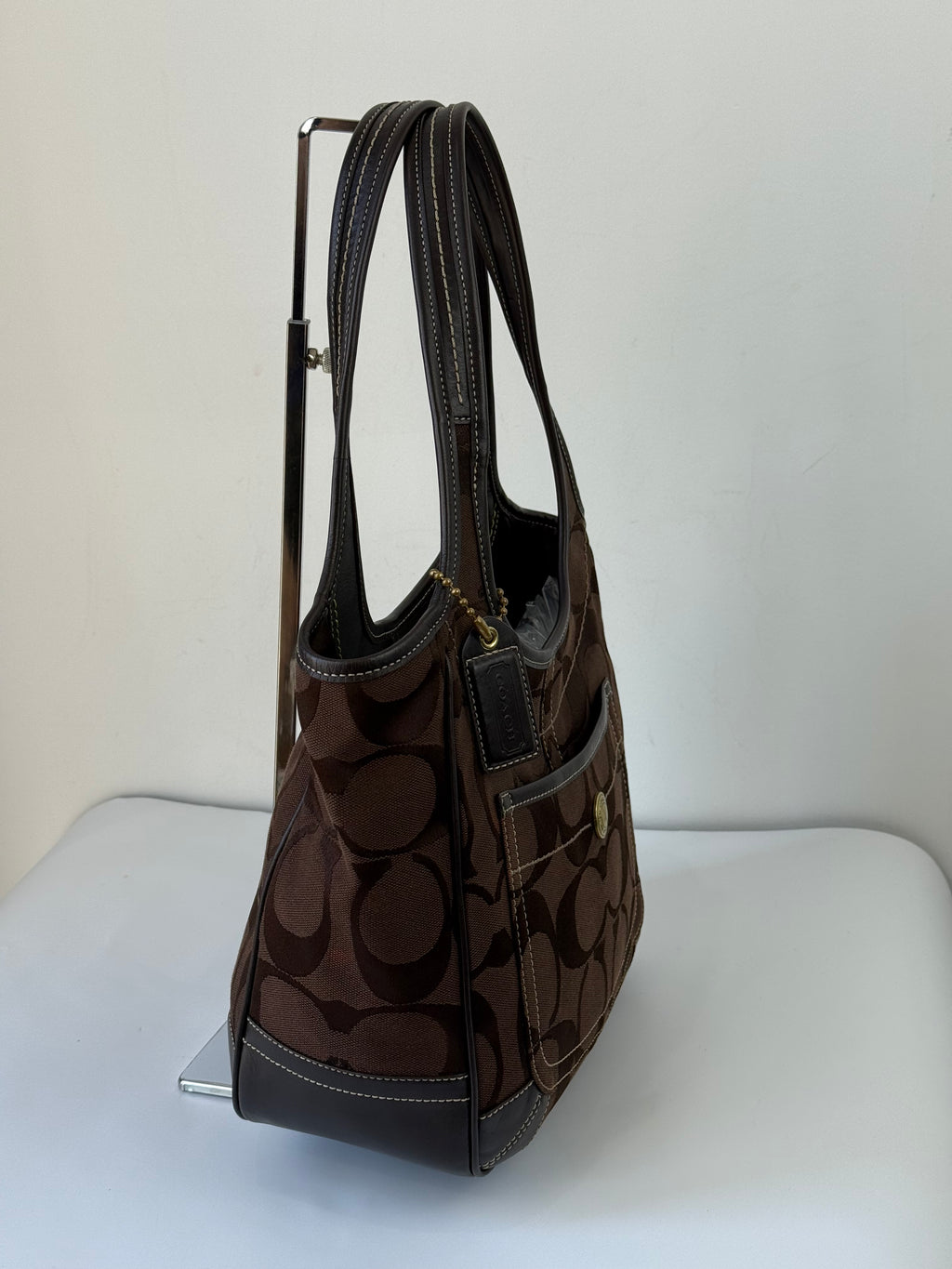 Vintage Coach Brown Ergo Shoulder Bag Coach Signature Handbag 00s Y2K