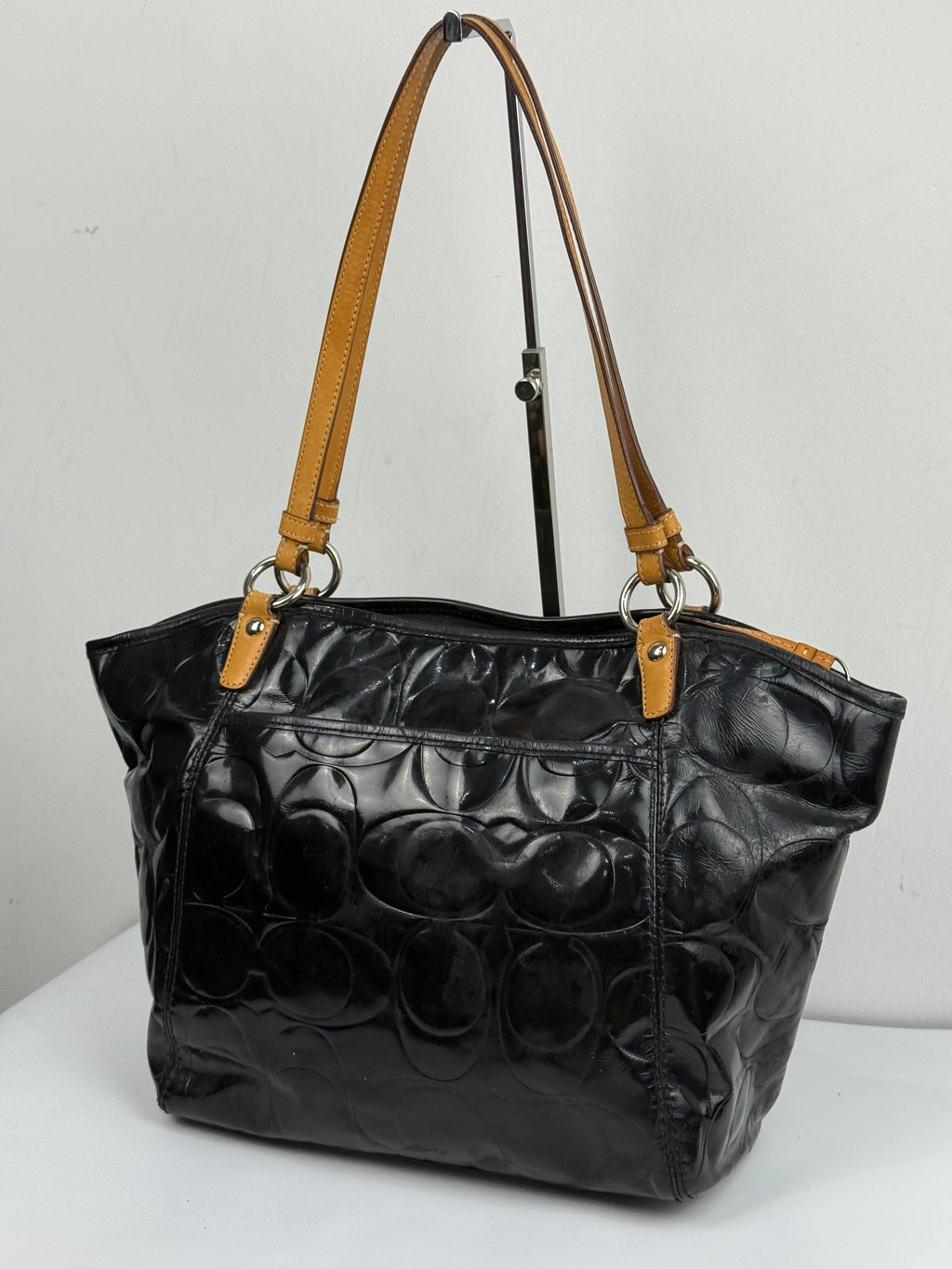 Vintage Coach Leah Black Patent Leather Bag Coach Shoulder Bag 00s Y2K