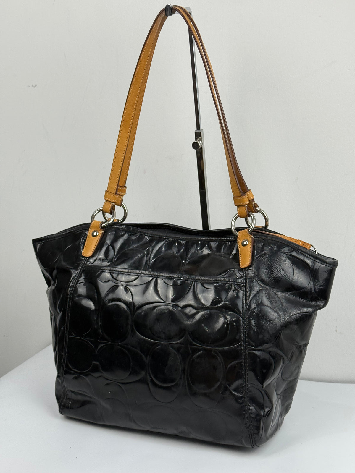 Vintage Coach Leah Black Patent Leather Bag Coach Shoulder Bag 00s Y2K
