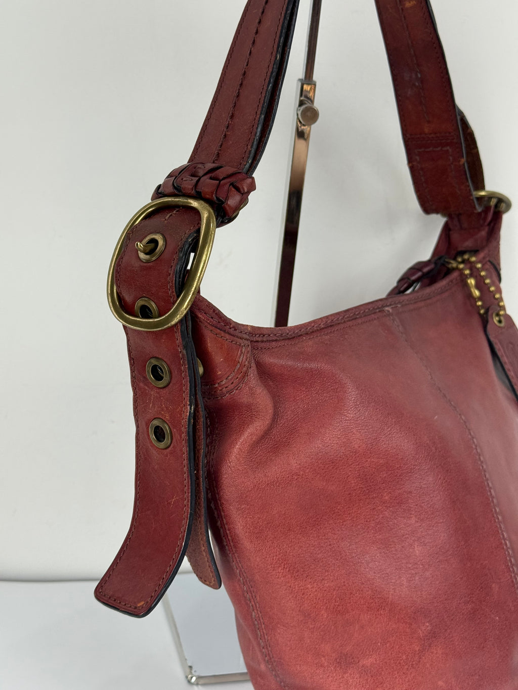 Vintage Coach Bleecker Burgundy Bucket Bag Coach Leather Y2K Shoulder Bag