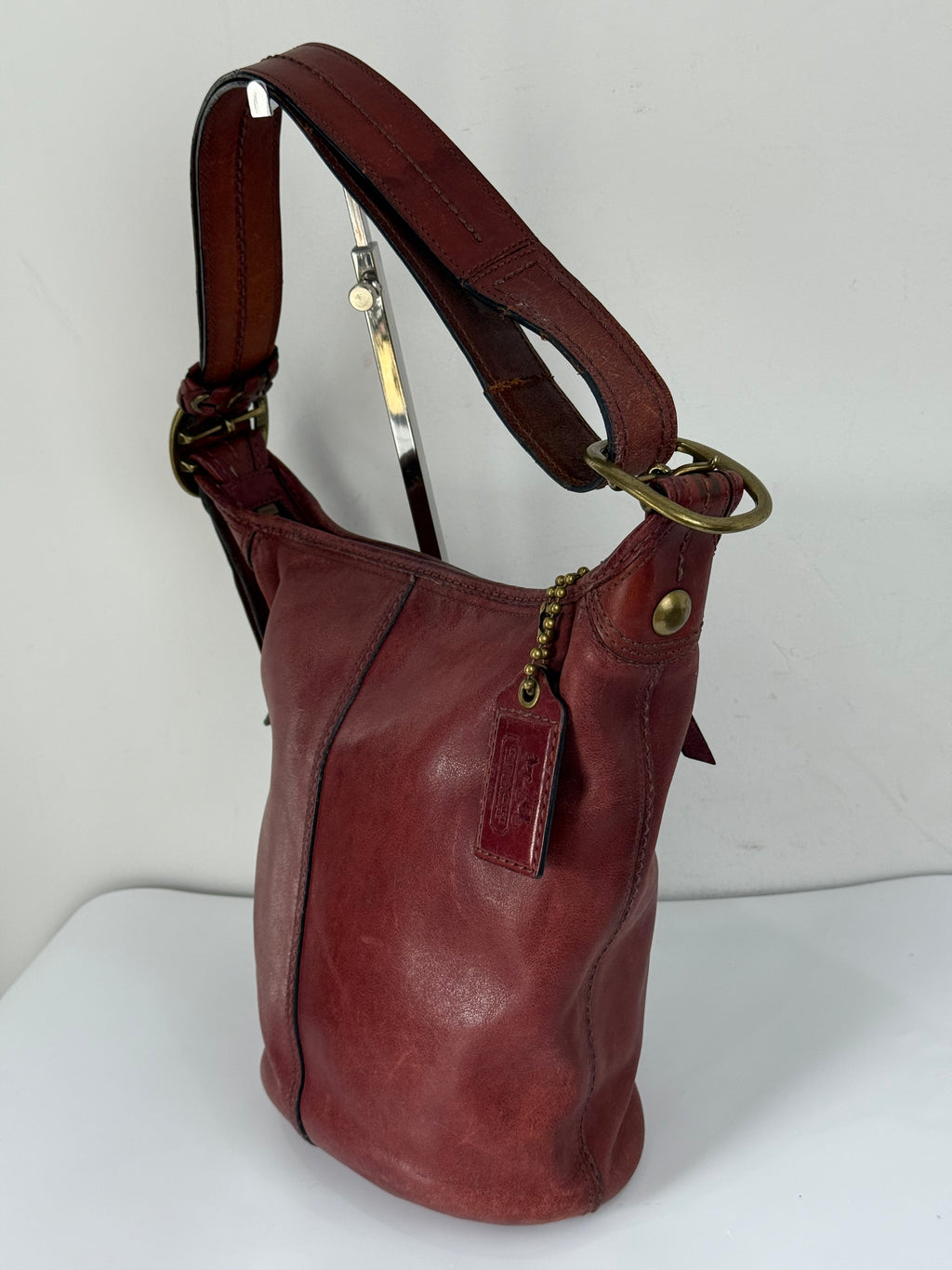 Vintage Coach Bleecker Burgundy Bucket Bag Coach Leather Y2K Shoulder Bag