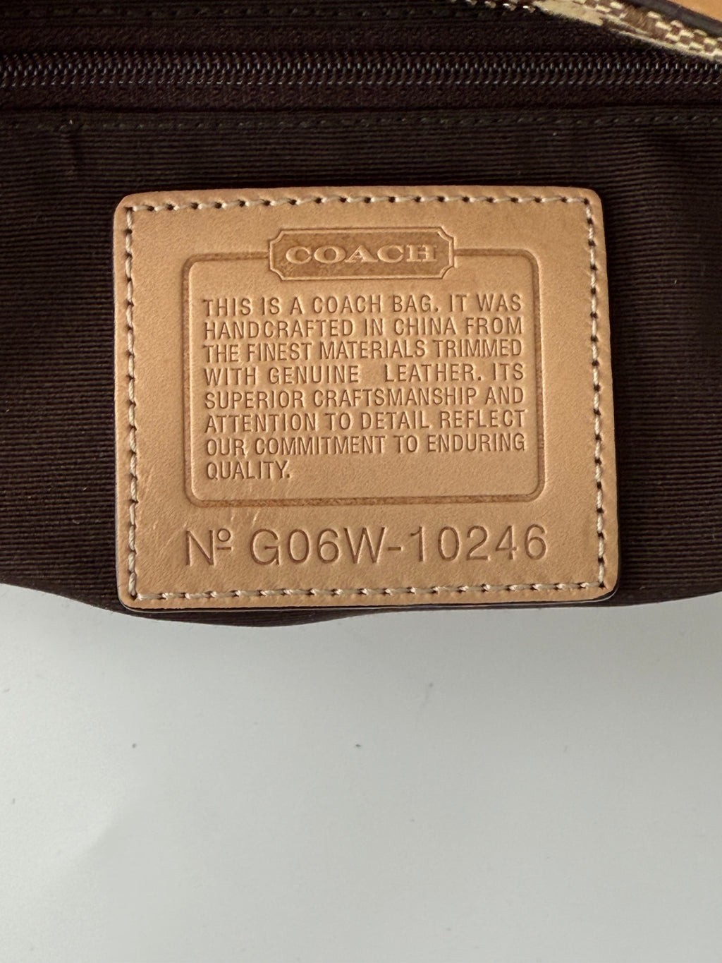 Vintage Coach Hampton Signature Tote Bag Brown and Tan Coach Canvas HandBag 00s Y2K