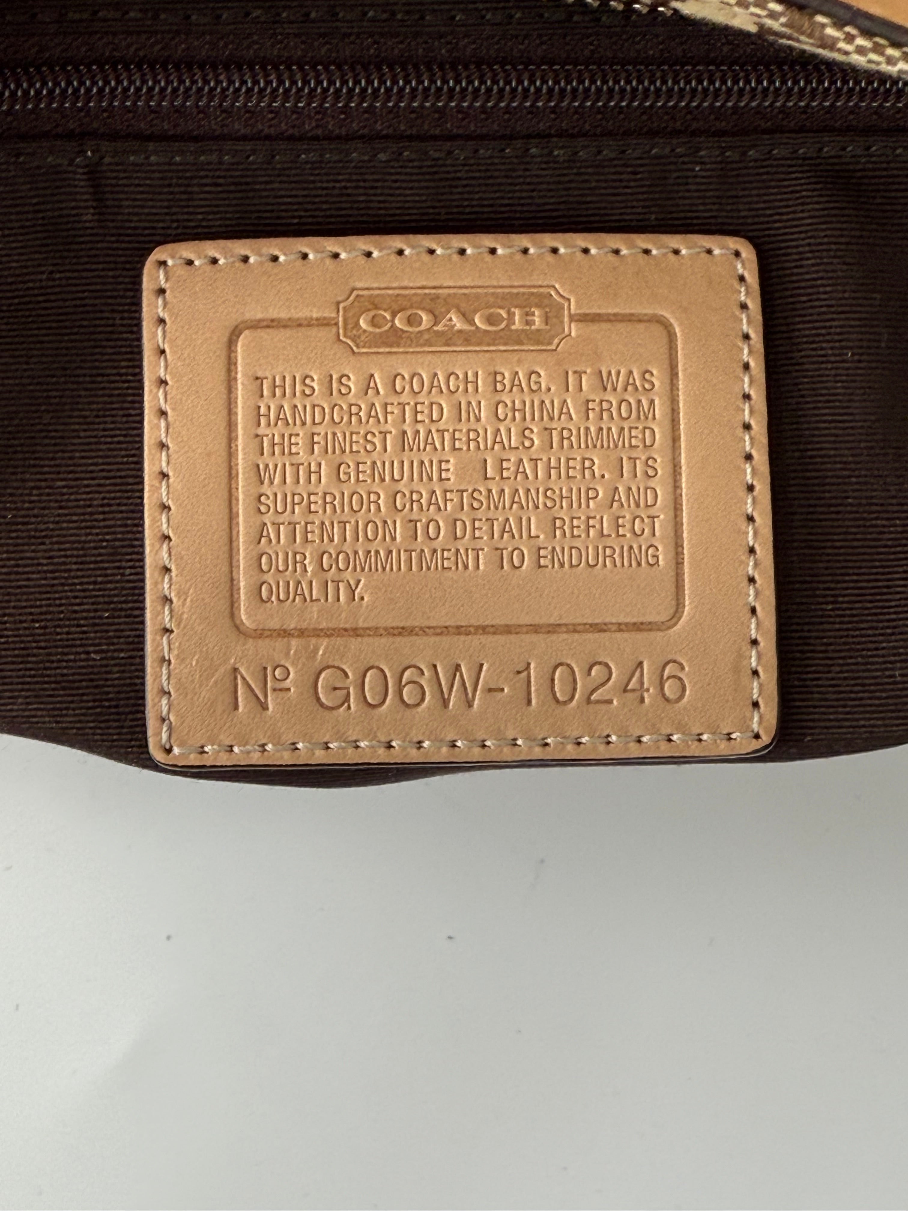 Vintage Coach Hampton Signature Tote Bag Brown and Tan Coach Canvas HandBag 00s Y2K