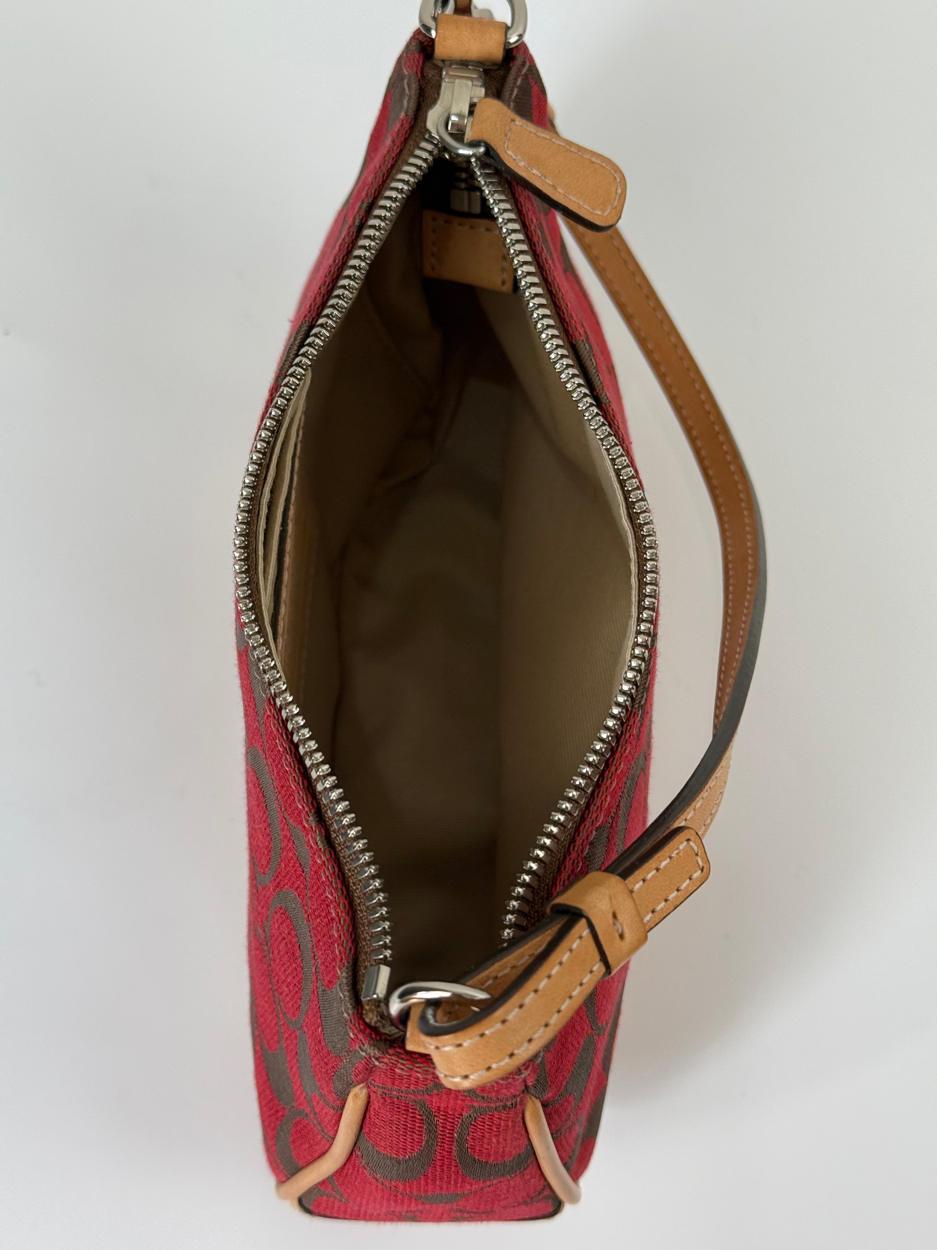 Vintage Coach Signature Demi Bag Coach Red Black Canvas Small Handbag 00s Y2K