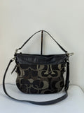 Vintage Coach Zoe Optic 2 Way Bag Black Signature Canvas Handbag 00s Y2K