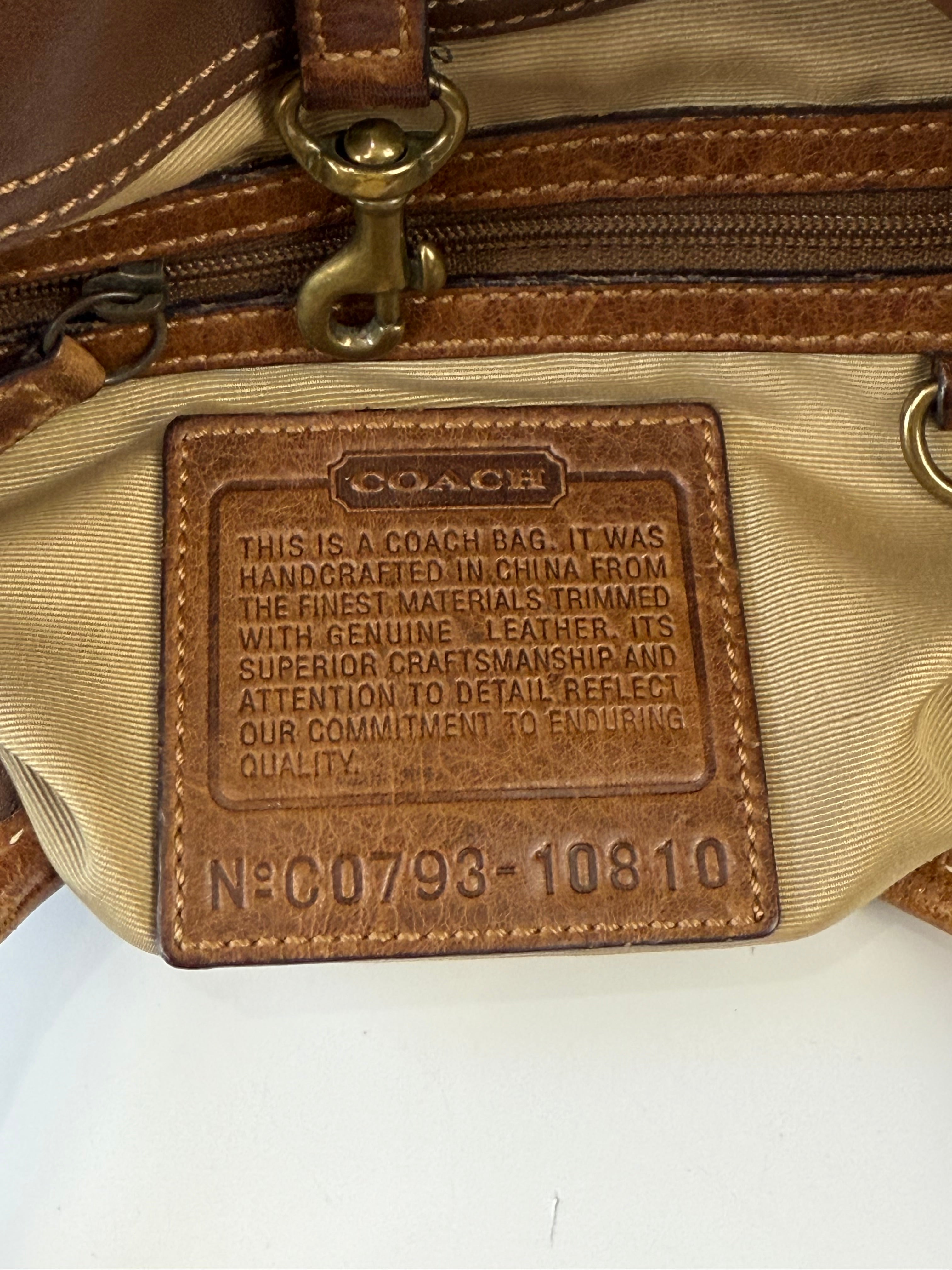 Vintage Coach Ergo Patchwork Tote Bag Bag Brown Signature Canvas Handbag with Coin Purse 00s Y2K
