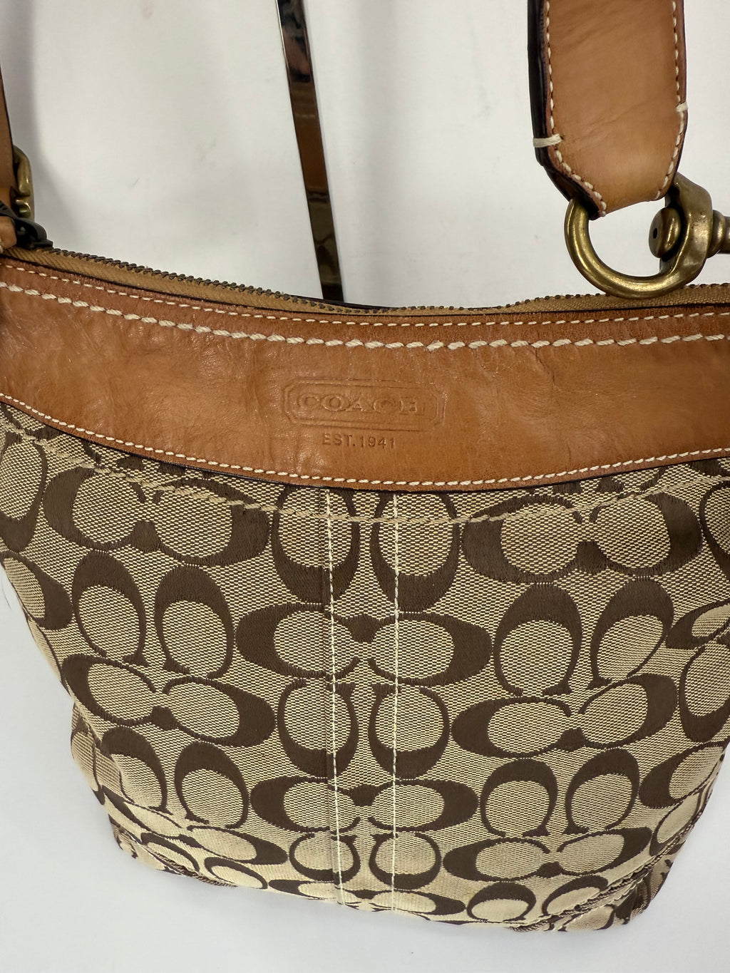 Vintage Coach Bleecker Brown/Tan Bucket Bag Coach Signature Y2K Shoulder Bag