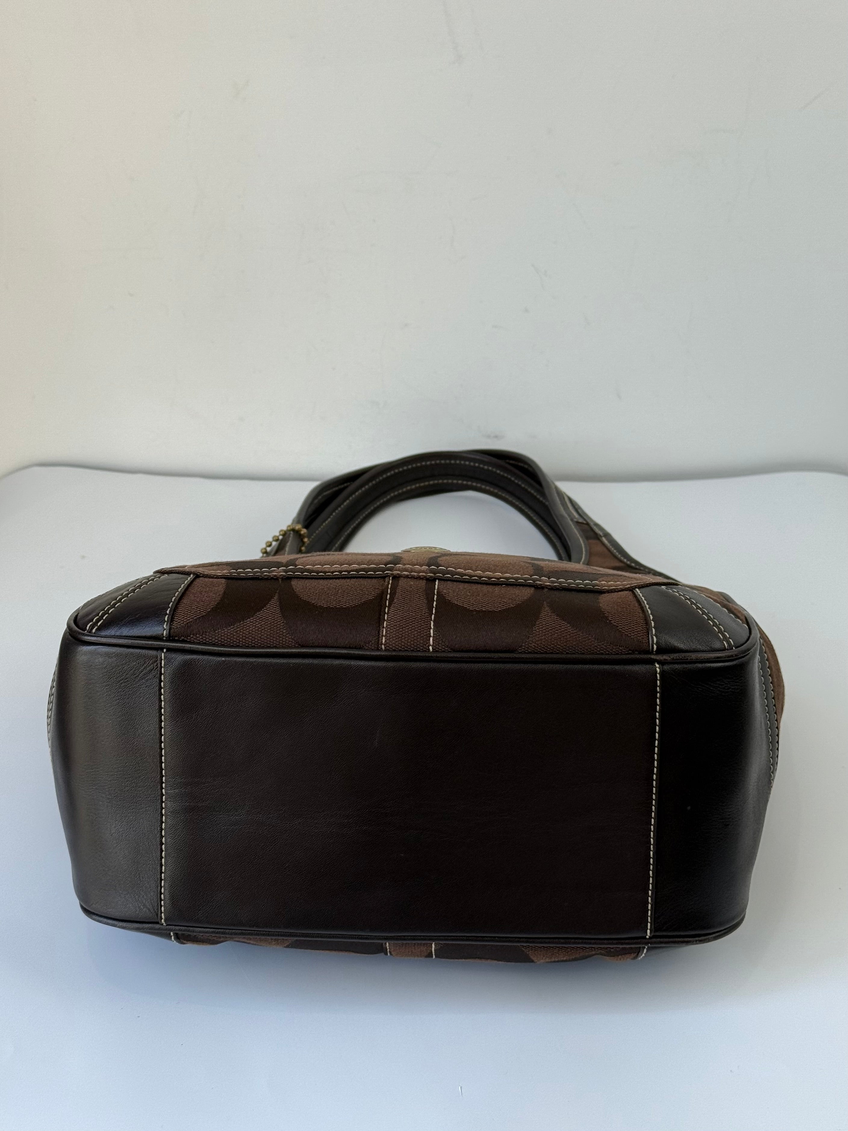 Vintage Coach Brown Ergo Shoulder Bag Coach Signature Handbag 00s Y2K