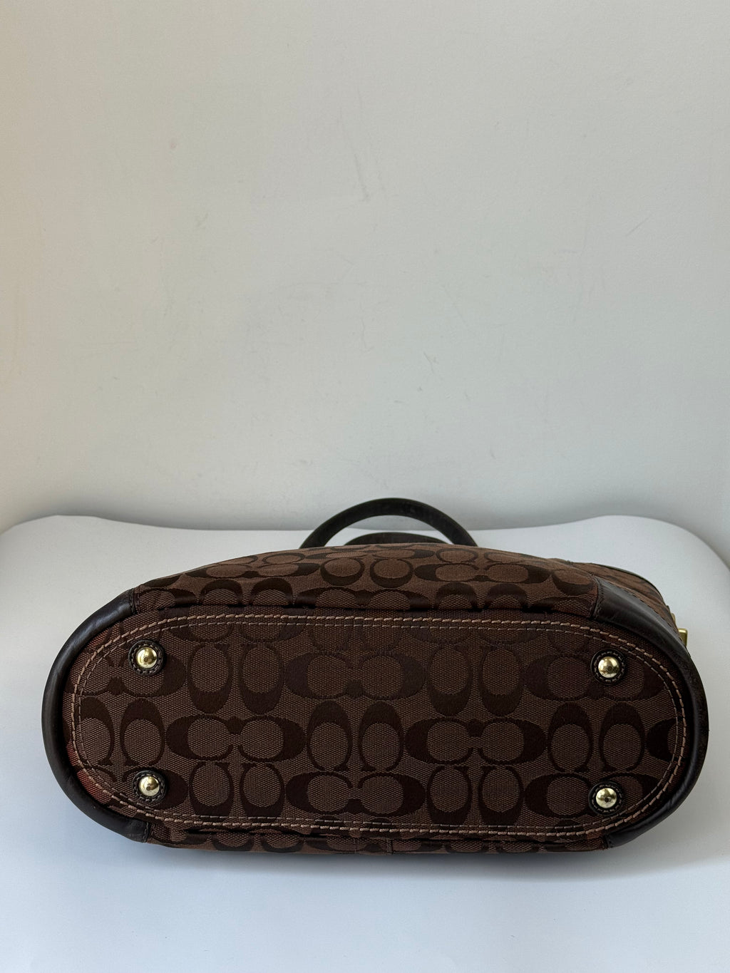 Vintage Coach Gallery Tote Bag Brown Signature Shoulder Bag 00s Y2K