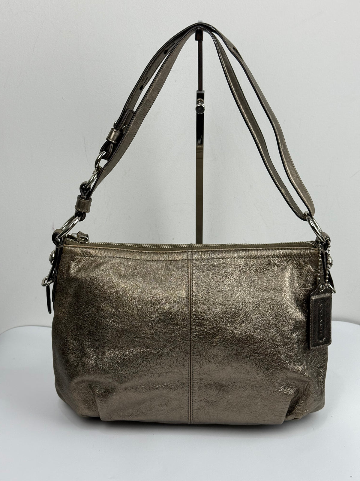 Vintage Coach Mia Metallic Bag Leather Convertible Shoulder Bag 00s Y2K