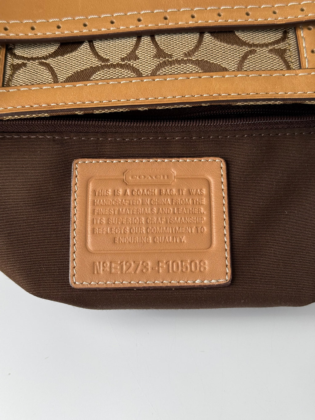 Vintage Coach Hampton Signature Tote Bag Brown & Beige Coach Canvas HandBag 00s Y2K