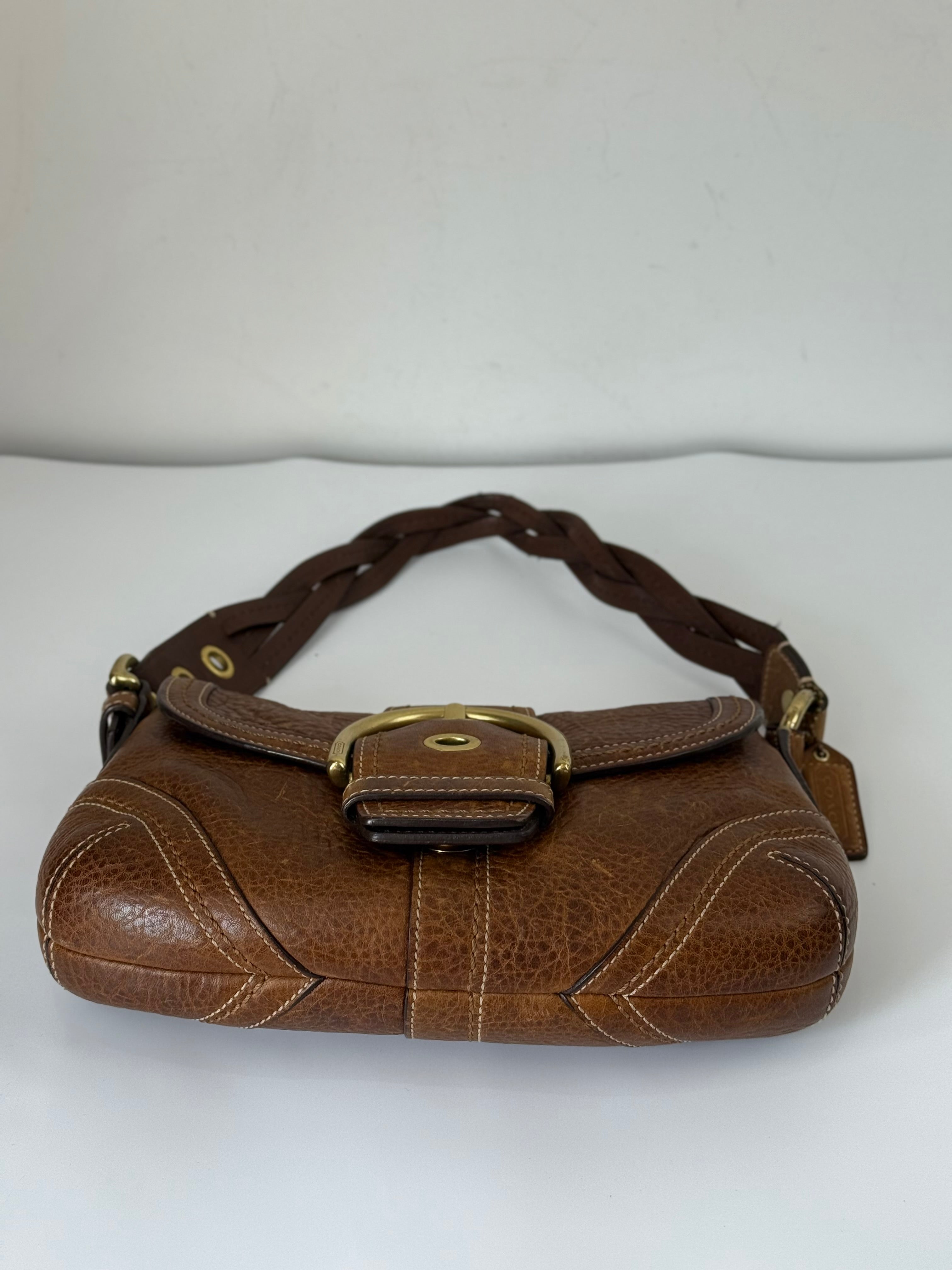 Vintage Coach Brown Soho Shoulder Bag Coach Calf Leather Handbag 00s Y2K