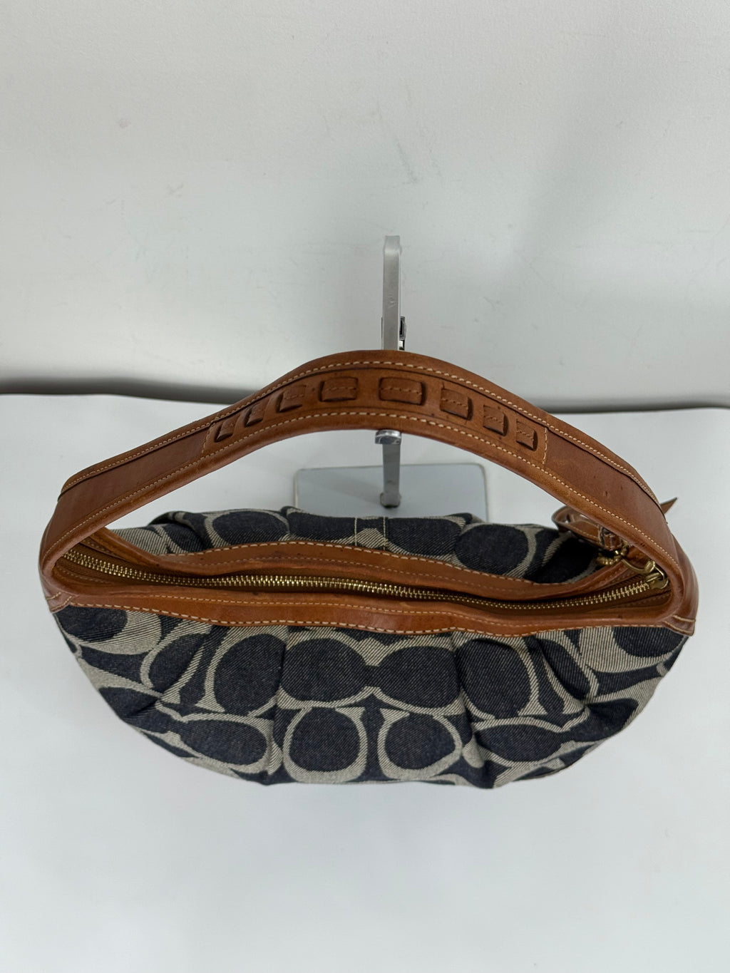 Vintage Coach Denim Ergo Soho Shoulder Bag Coach Blue Signature Handbag 00s Y2K