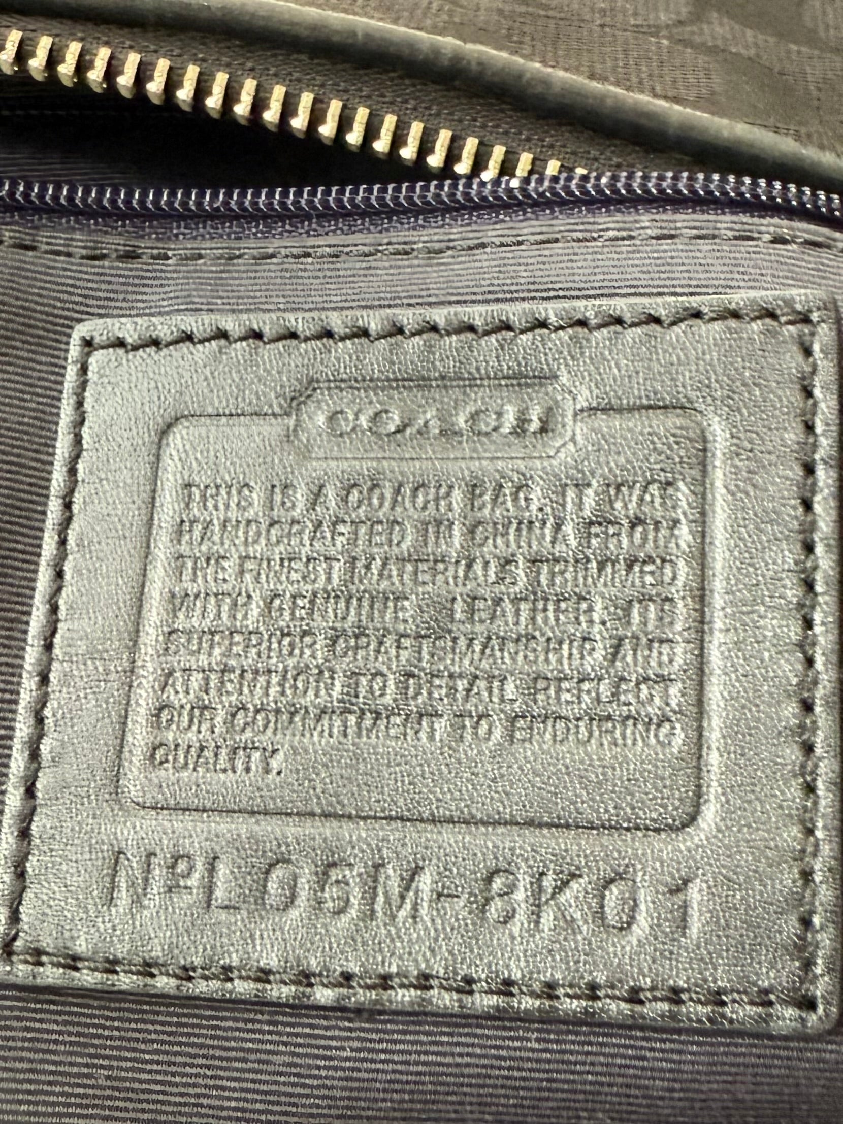 Vintage Coach Baguette East West Bag Black Signature Canvas Shoulder Bag Y2K