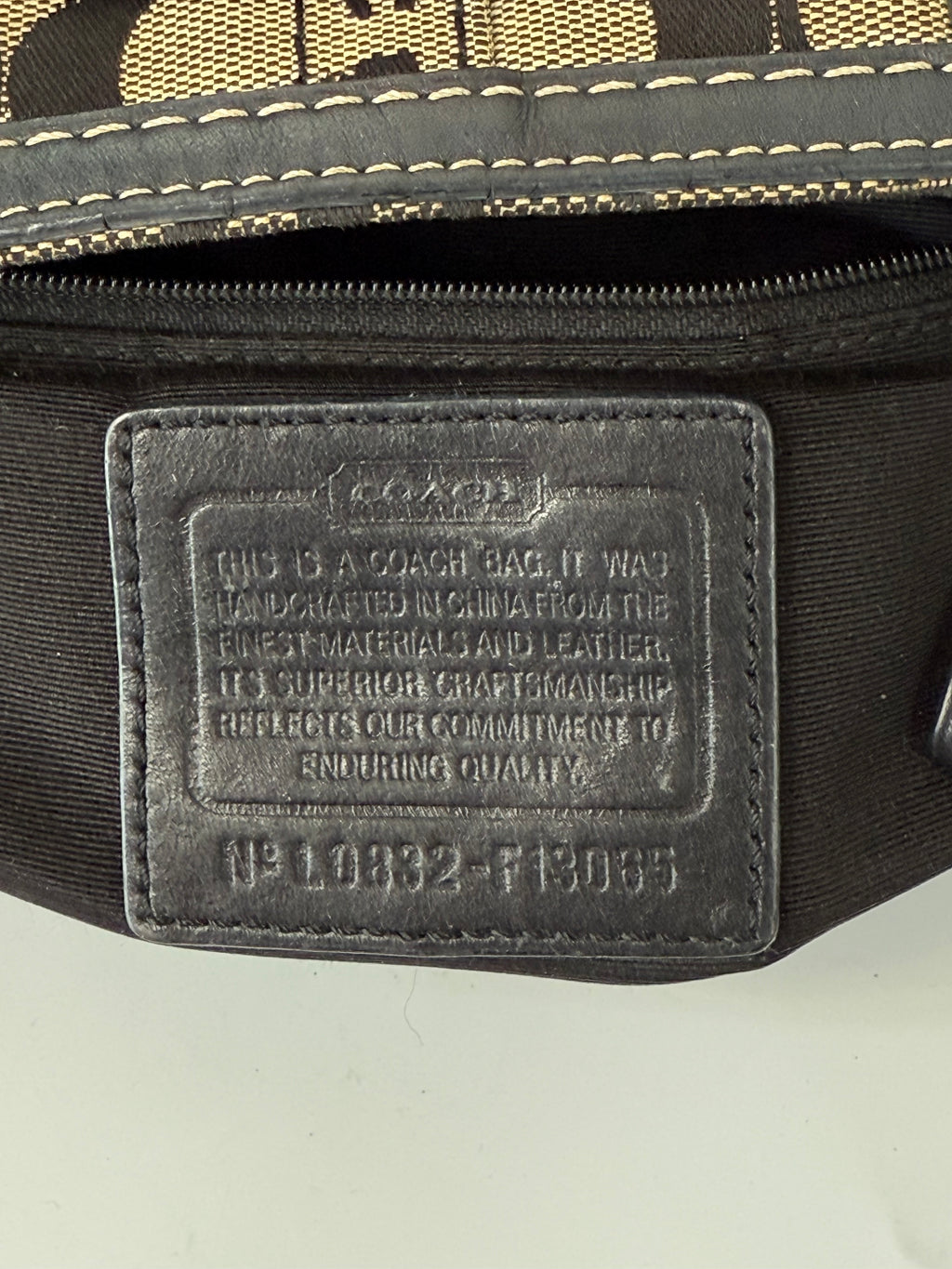 Vintage Coach Hampton Signature Tote Bag Grey and Black Coach Canvas HandBag 00s Y2K