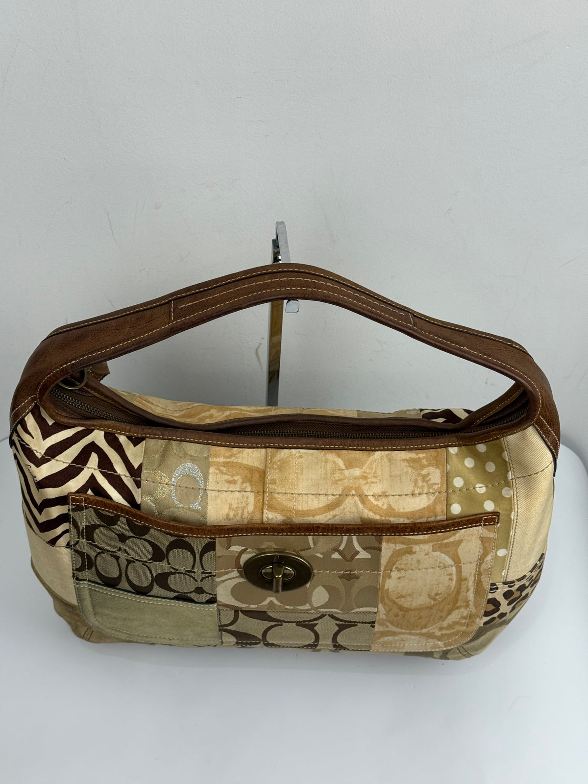 Vintage Coach Ergo Patchwork Tote Bag Bag Brown Signature Canvas Handbag 00s Y2K