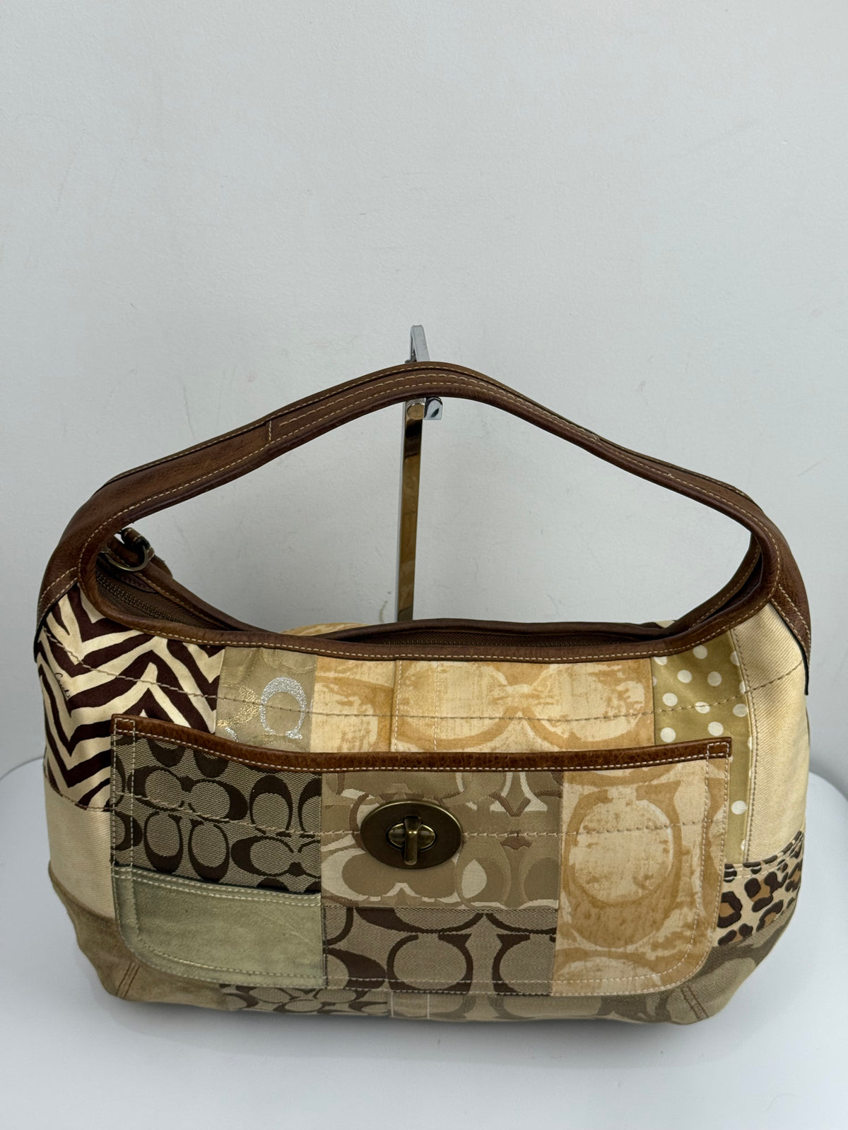 Vintage Coach Ergo Patchwork Tote Bag Bag Brown Signature Canvas Handbag 00s Y2K