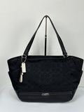 Vintage Coach Park Signature Carrie Tote Bag Black Coach Canvas Handbag 00s Y2K