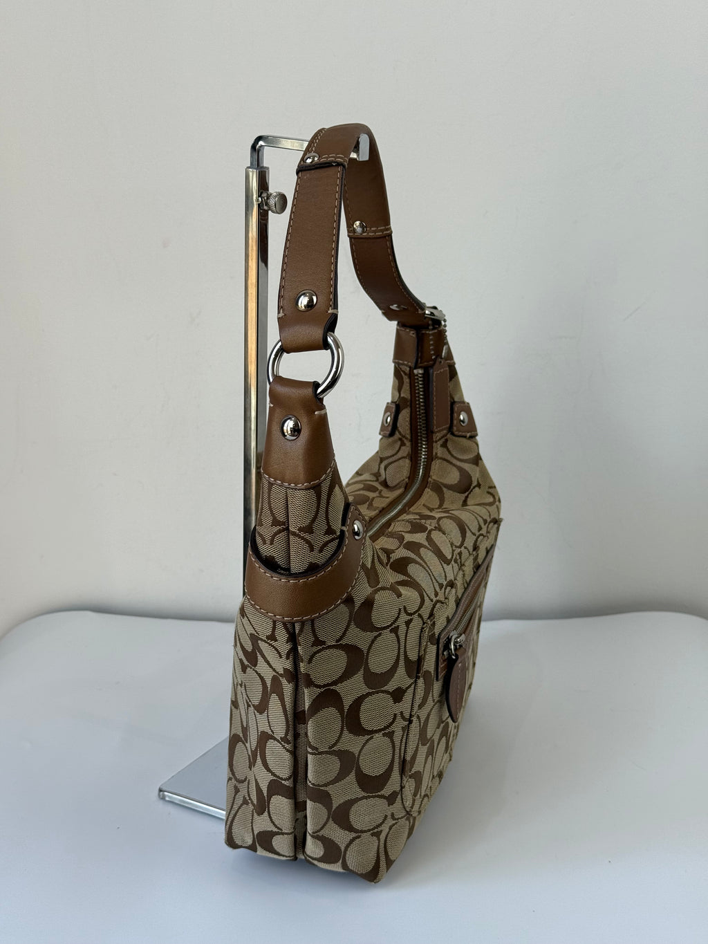 Vintage Coach Penelope Soho Hobo Bag Brown Signature Shoulder Bag 00s Y2K