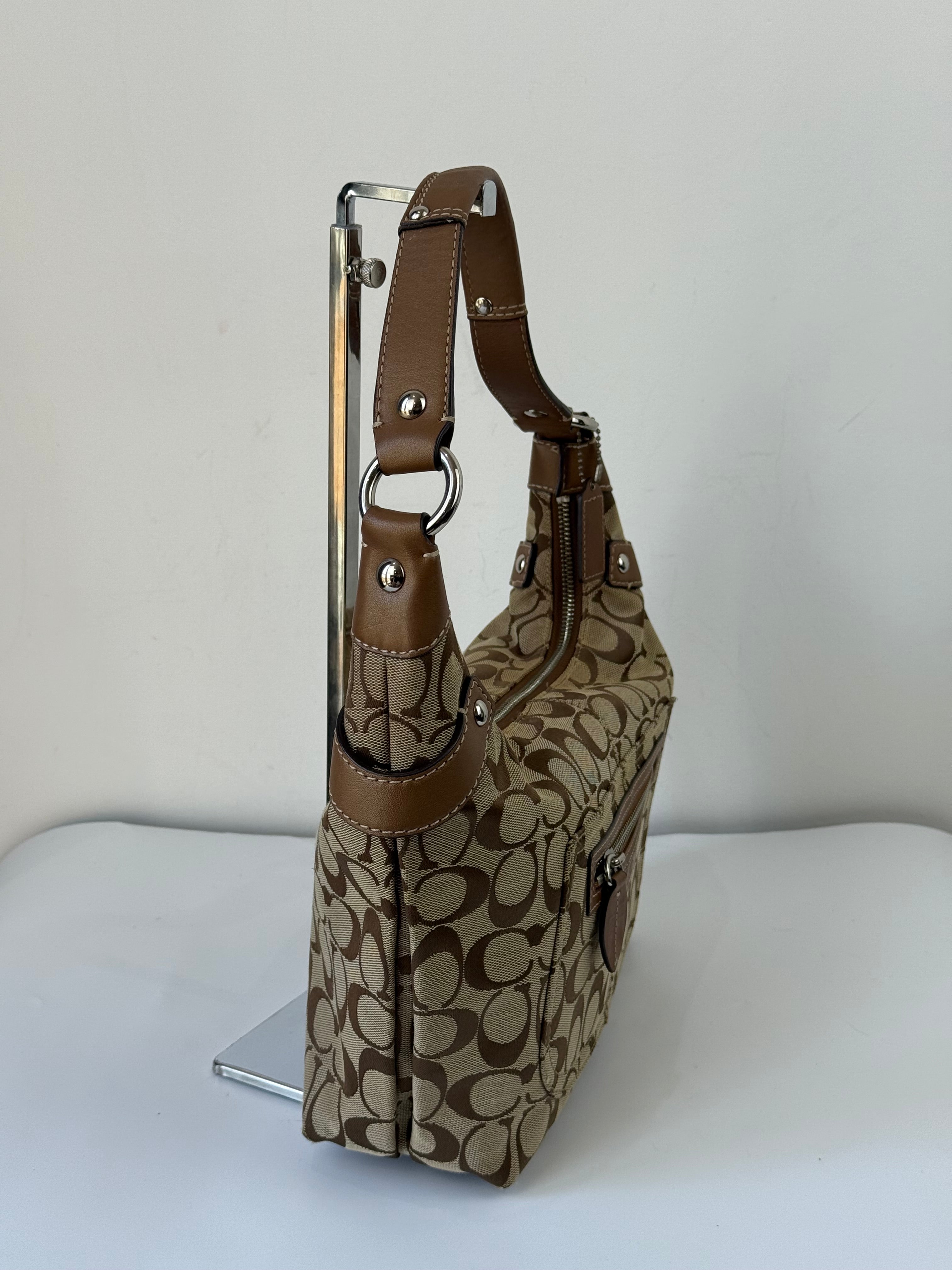 Vintage Coach Penelope Soho Hobo Bag Brown Signature Shoulder Bag 00s Y2K