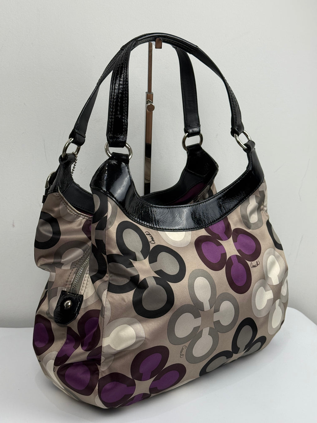 Vintage Coach Soho Lynn Shoulder Bag Optic Print Signature Hobo Bag 00s Y2K
