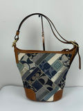 Vintage Coach Blue Denim Patchwork Shoulder Bag Coach Y2K Leather Crossbody Bag