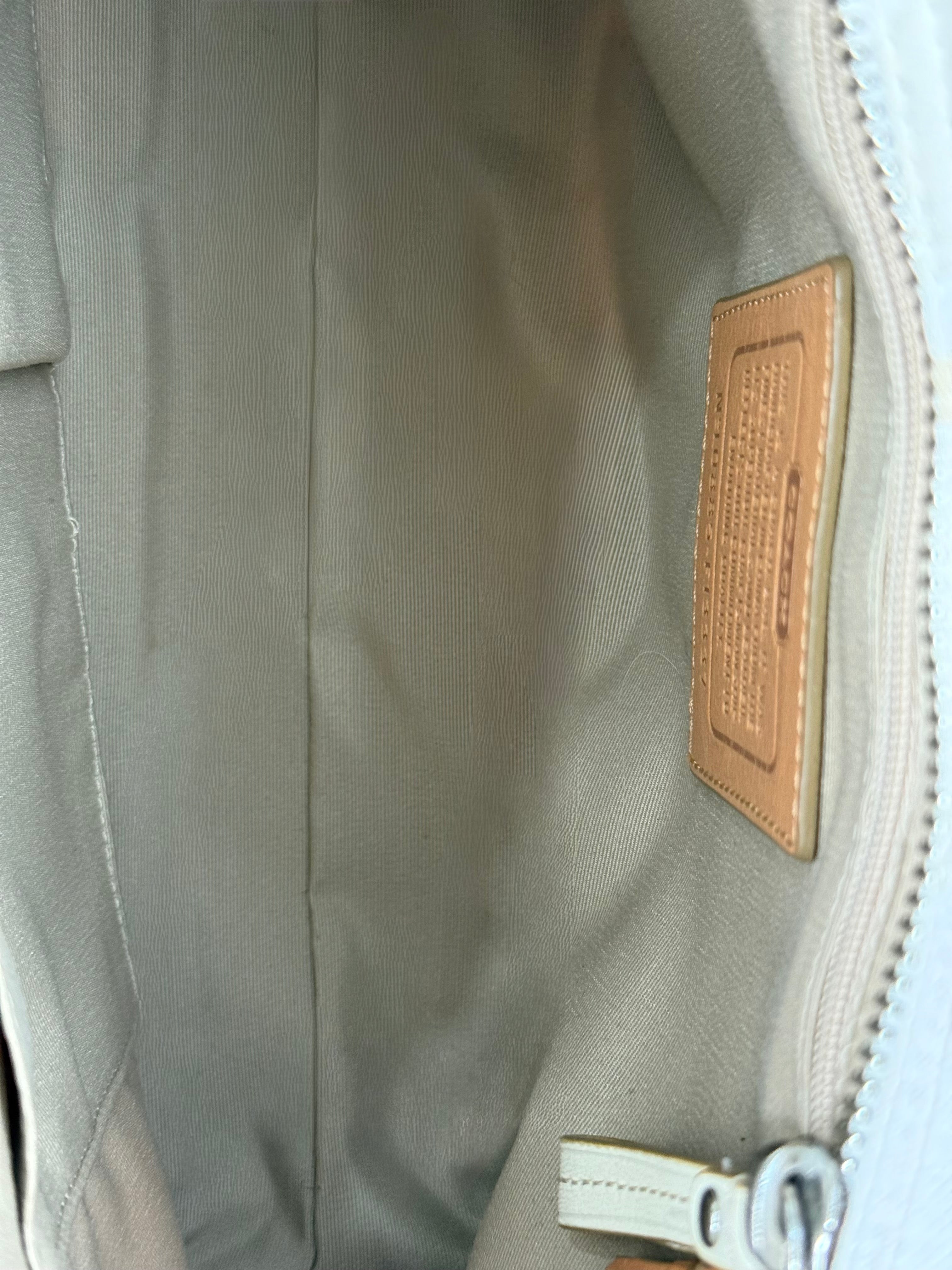 Vintage Coach Hampton Tote Bag Coach White/Tan Signature Y2K Handbag