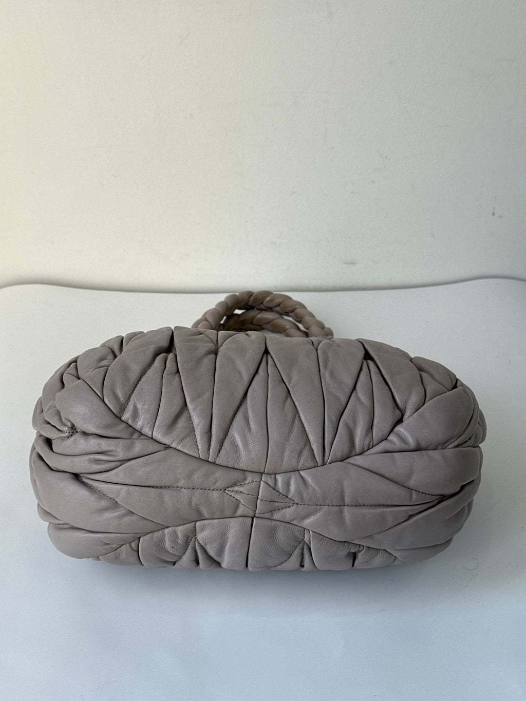 Vintage Miu Miu Coffer 2 Way Bag Grey Matelassé Leather Miu Miu  Handbag 00s Y2K