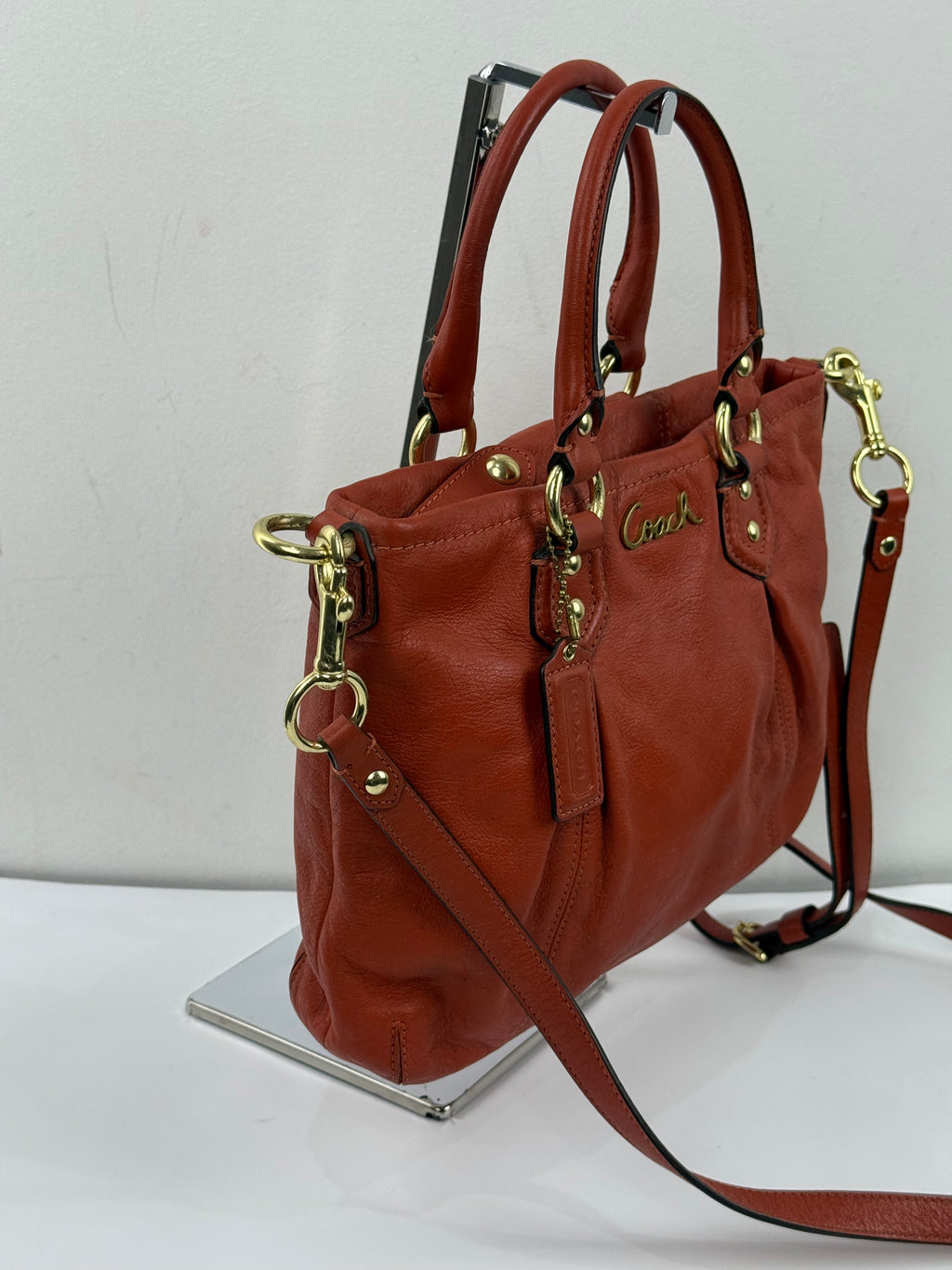 Vintage Coach Ashley Mini Tote Bag with Straps Red Coach Mini Handbag 00s Y2K