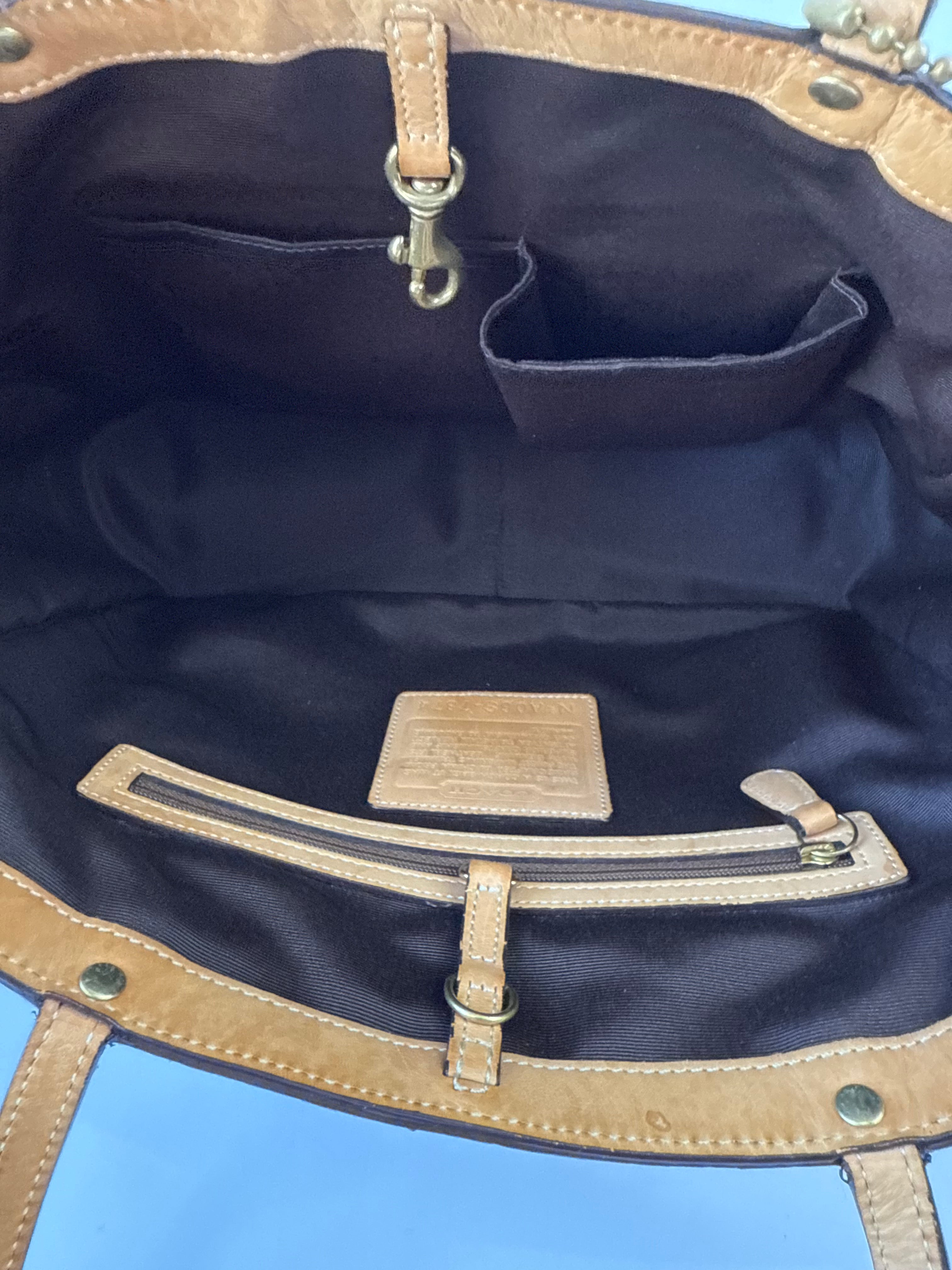 Vintage Coach Signature Tote Bag Coach Brown & Beige Handbag 00s Y2K