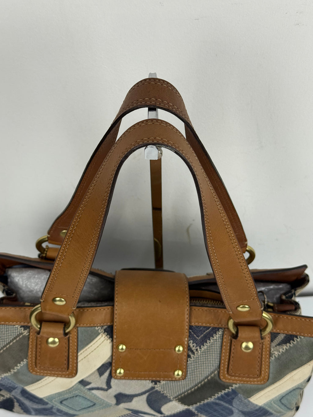 Vintage Coach Blue Denim Patchwork TurnLock HandBag Coach Y2K Leather Bag