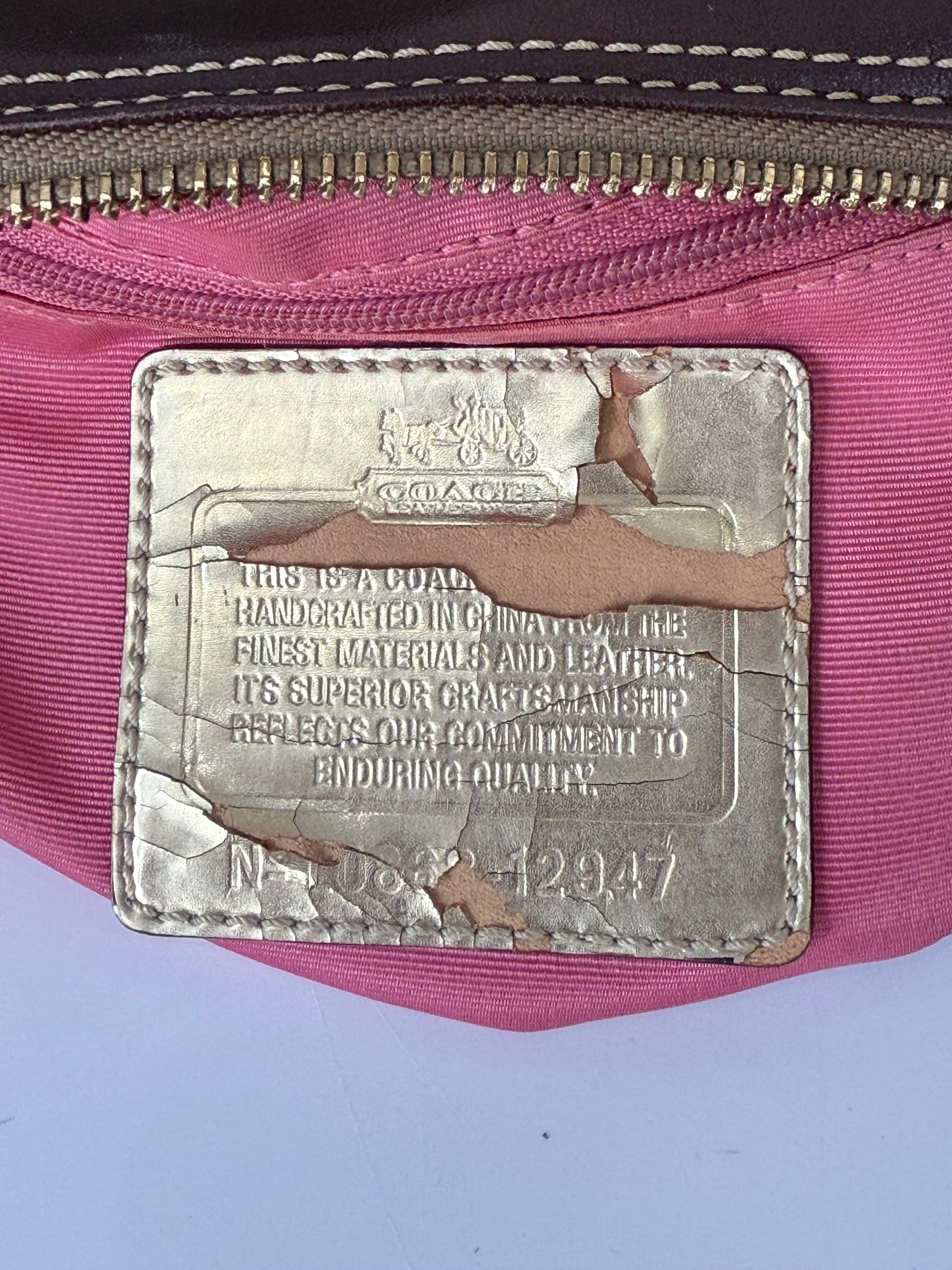 Vintage Beige Coach Optic Signature Madison Sabrina Satchel Bag 00s Coach Y2K Handbag