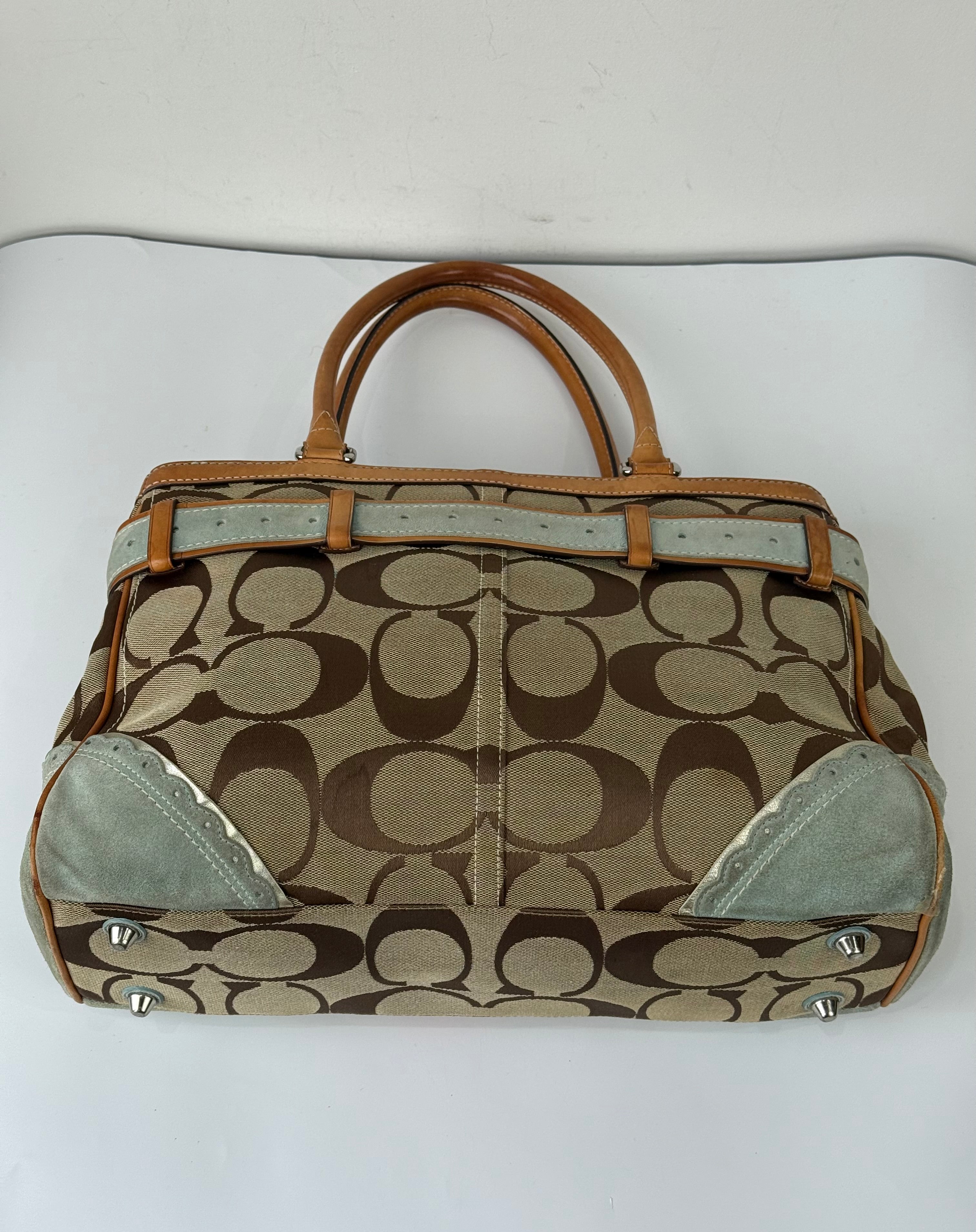 Super Rare Vintage Coach Signature Fish & Coral Appliqué Bag Coach Hampton Leather Satchel Handbag 00s Y2K