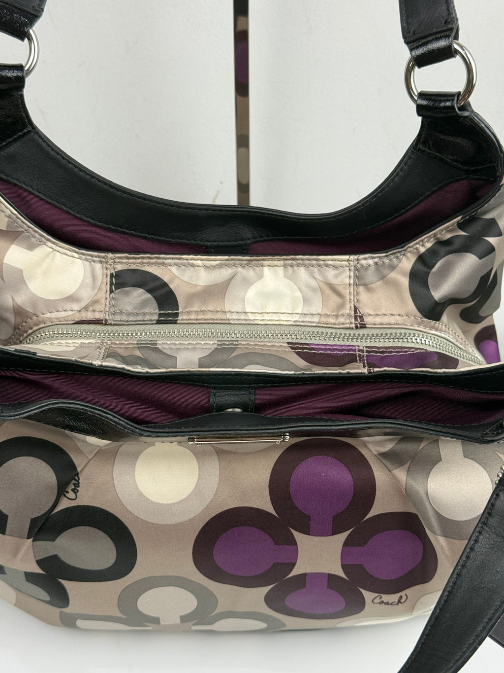 Vintage Coach Soho Lynn Shoulder Bag Optic Print Signature Hobo Bag 00s Y2K