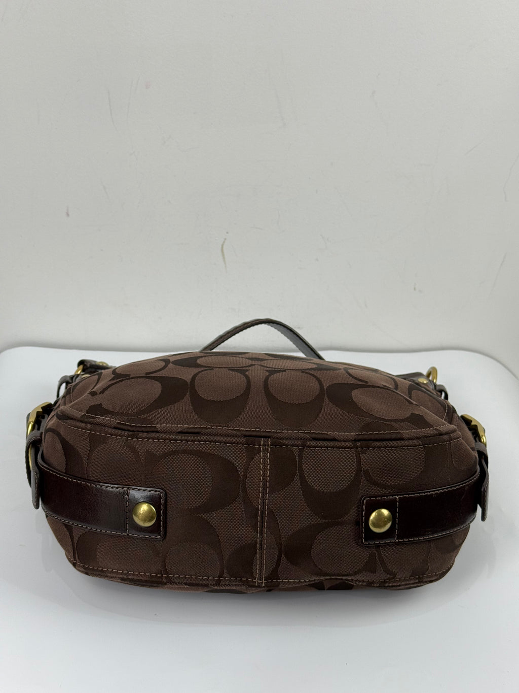 Vintage Coach Dark Brown Zoe Bag Coach Signature Shoulder Bag 00s Y2K