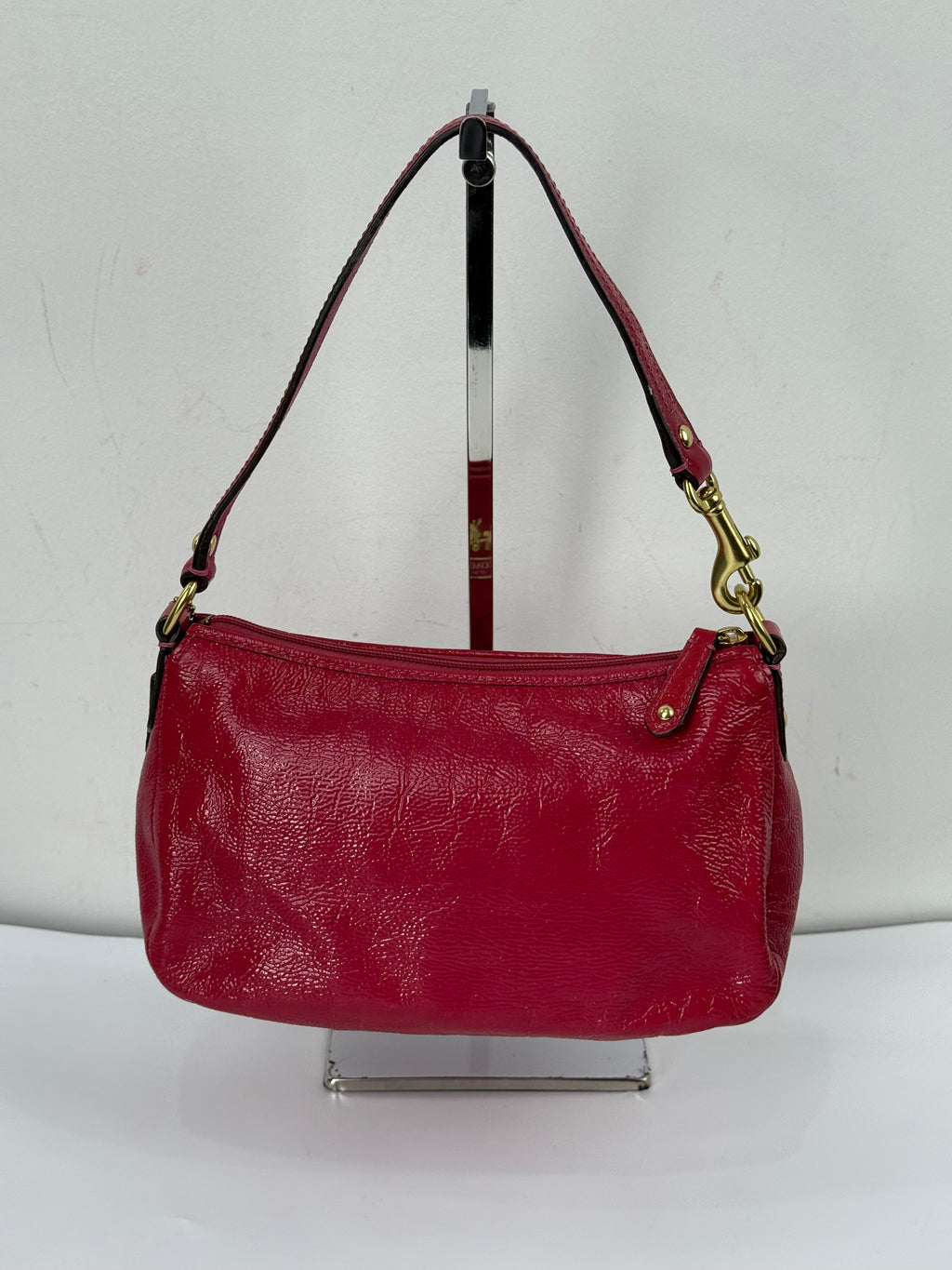 Vintage Coach Madison HandBag Pink/Red Patent Leather Coach Bag 00s Y2K
