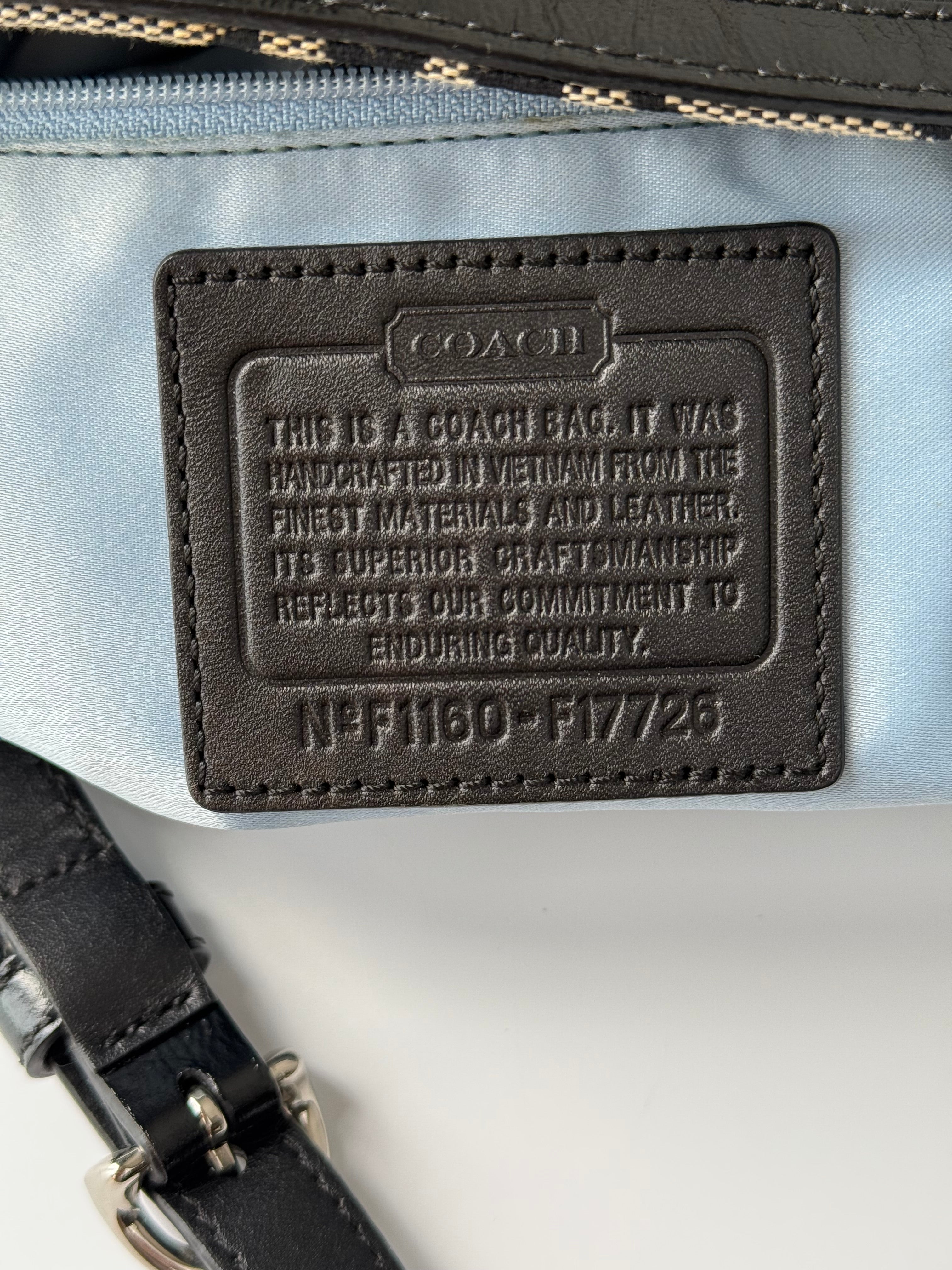 Vintage Coach Gallery Signature Tote Bag Grey & Black Coach Canvas Shoulder Bag 90s 00s Y2K