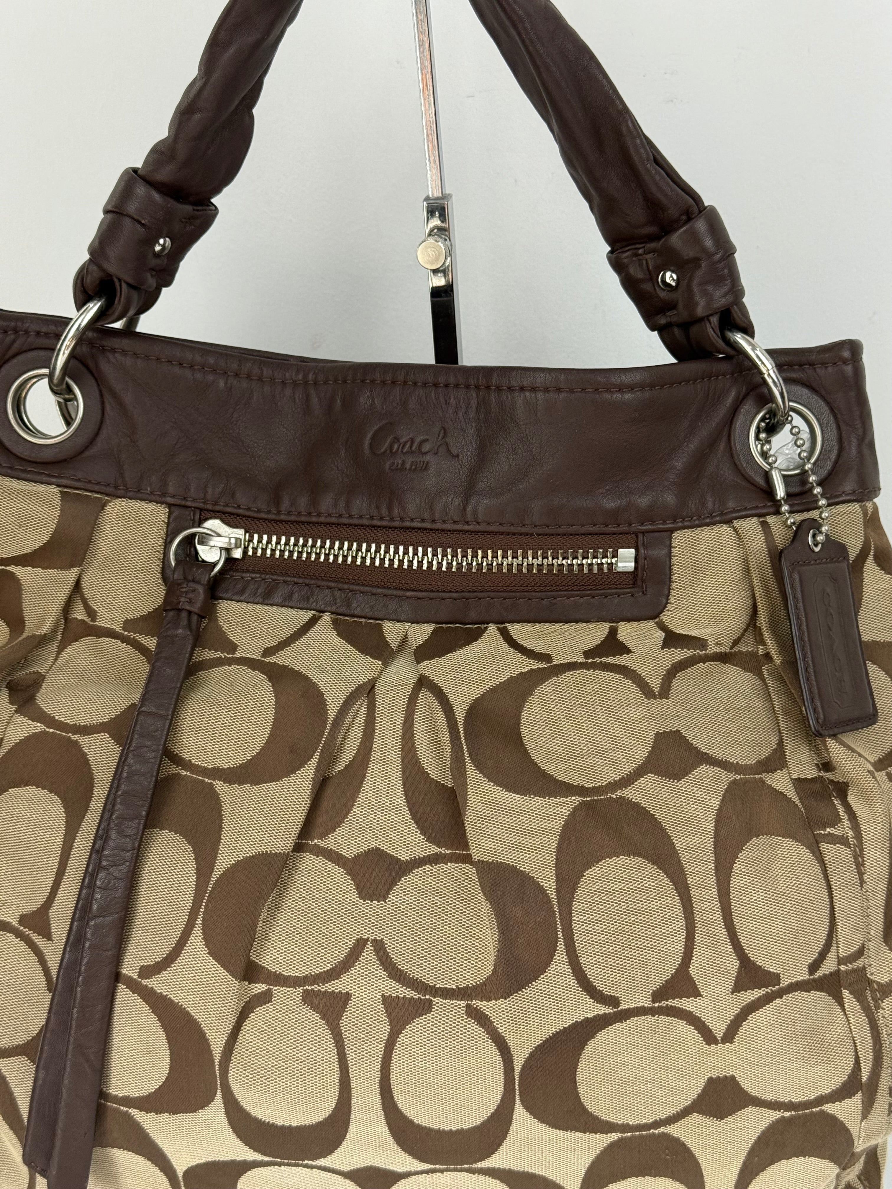 Vintage Coach 2-Way Shoulder Bag Coach Brown/Beige Signature Y2K HandBag