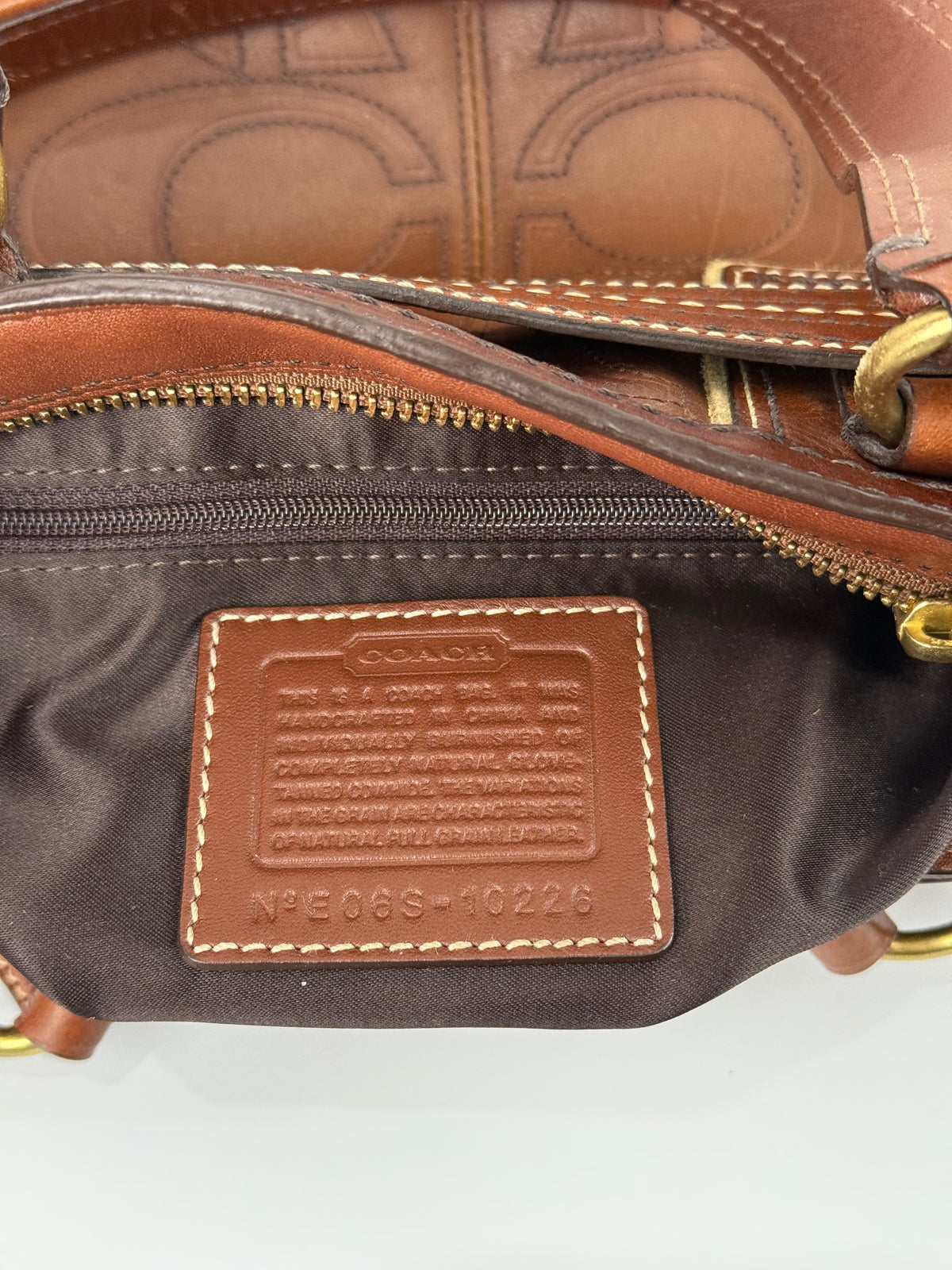 Vintage Coach Brown Horsebit Clip Hampton Bag Coach Embossed Leather Handbag 00s Y2K
