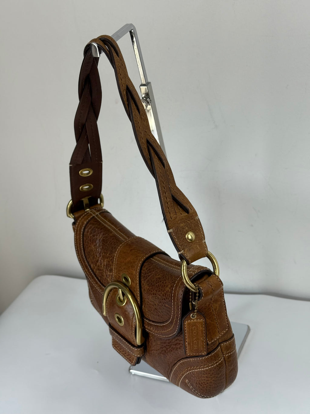 Vintage Coach Brown Soho Shoulder Bag Coach Calf Leather Handbag 00s Y2K