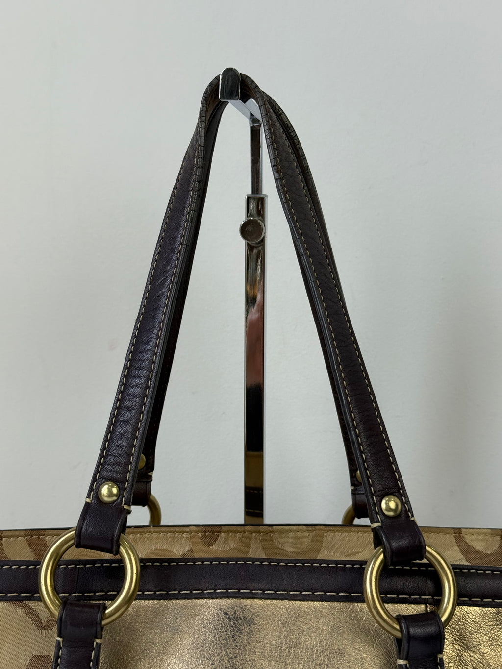 Vintage Coach Gold Multicolour Patchwork Tote Bag Coach Signature Suede Handbag 00s Y2K