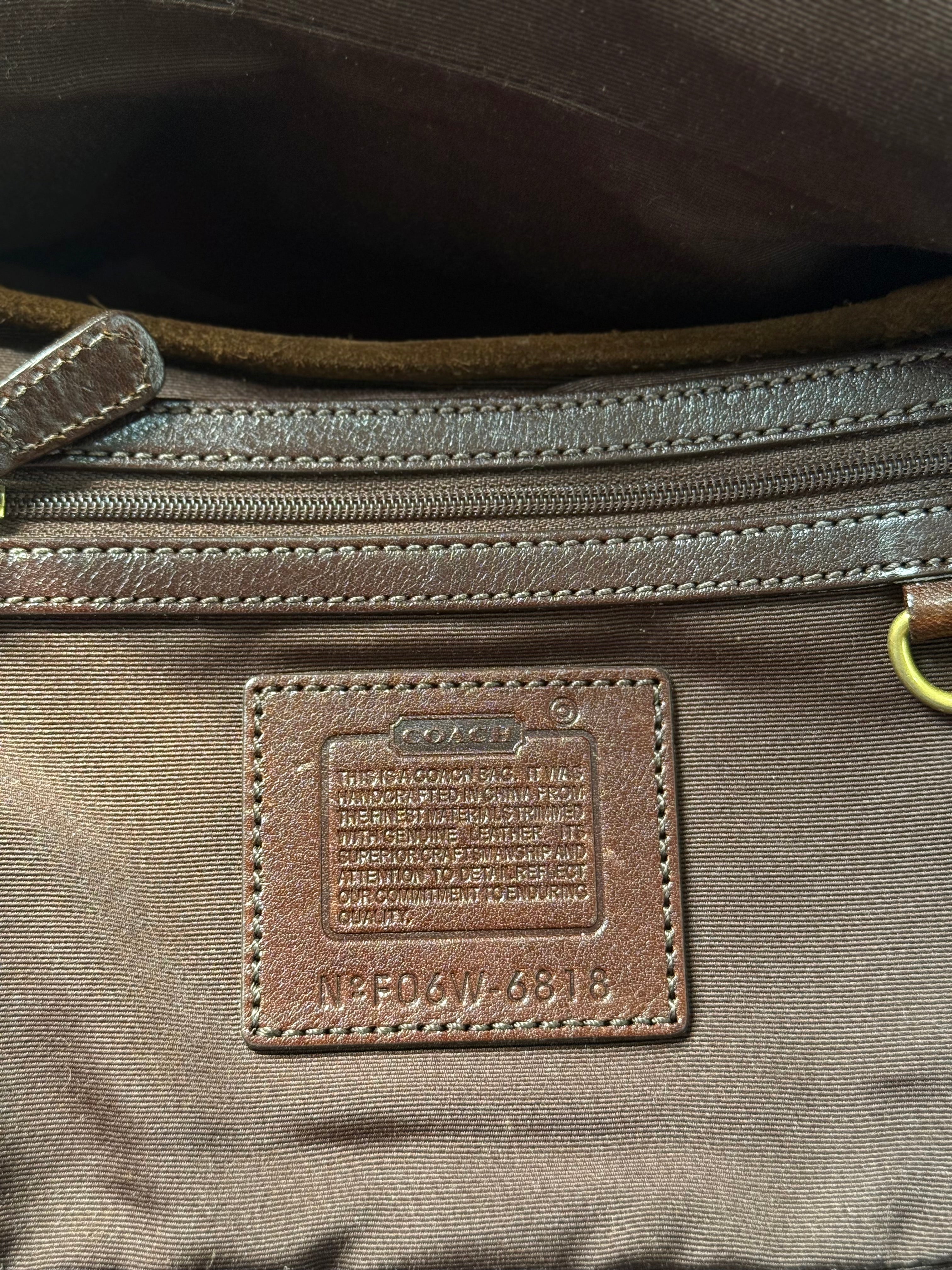 Vintage Coach Soho Shoulder Bag Brown Signature & Suede Canvas  Handbag 00s Y2K